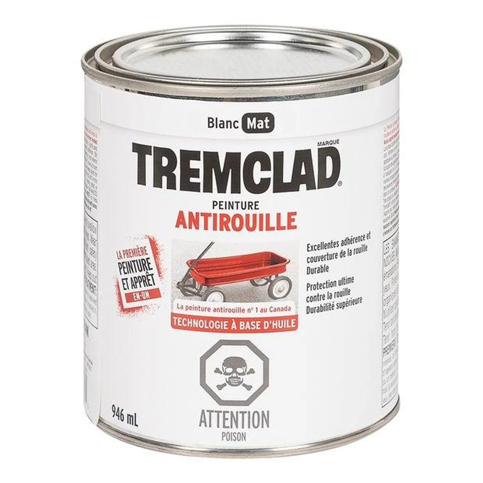Peinture antirouille Tremclad blanc mat 946 ml