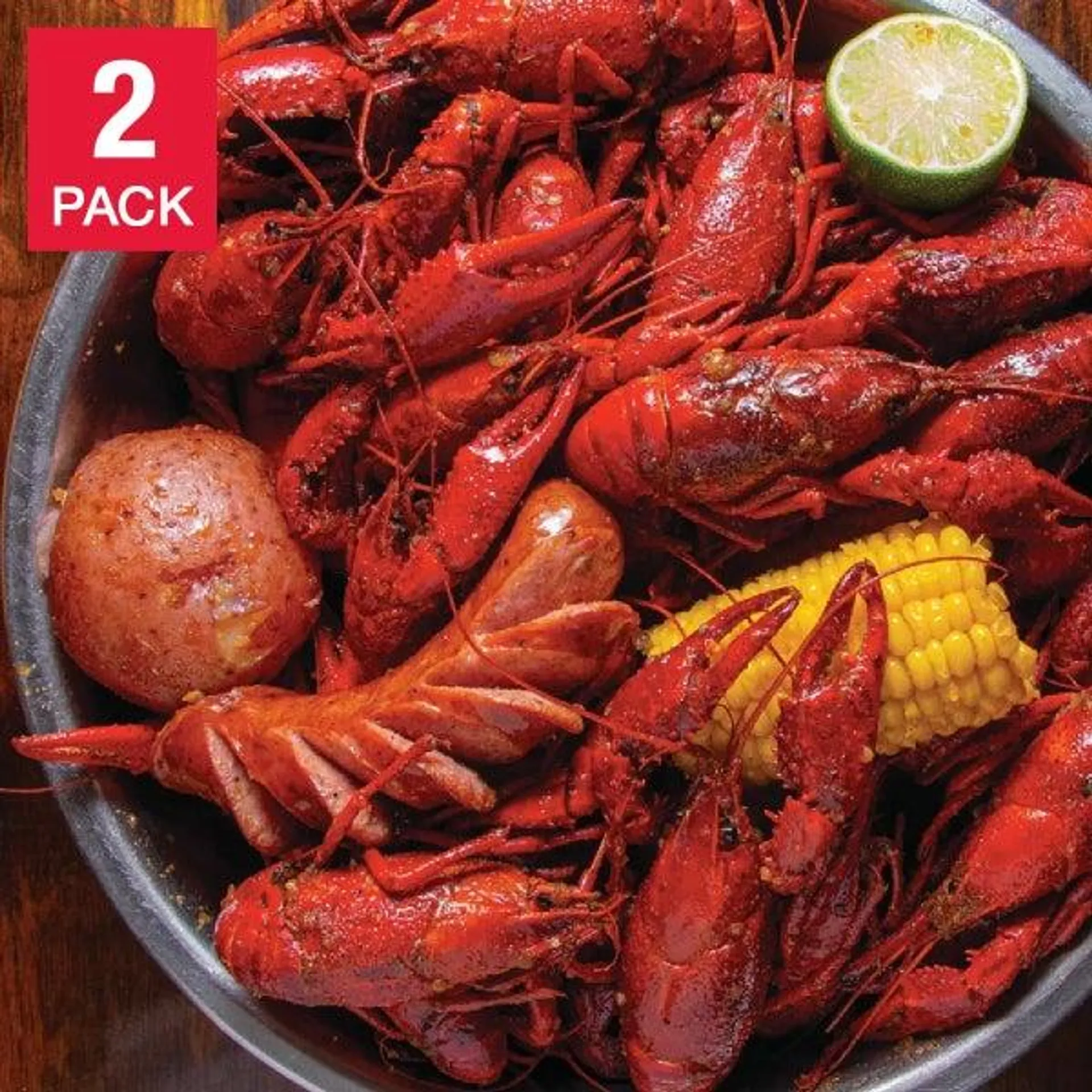 Seacore Cooked Cajun Seasoned Whole Crawfish 2.27 kg (5 lb) x 2-pack