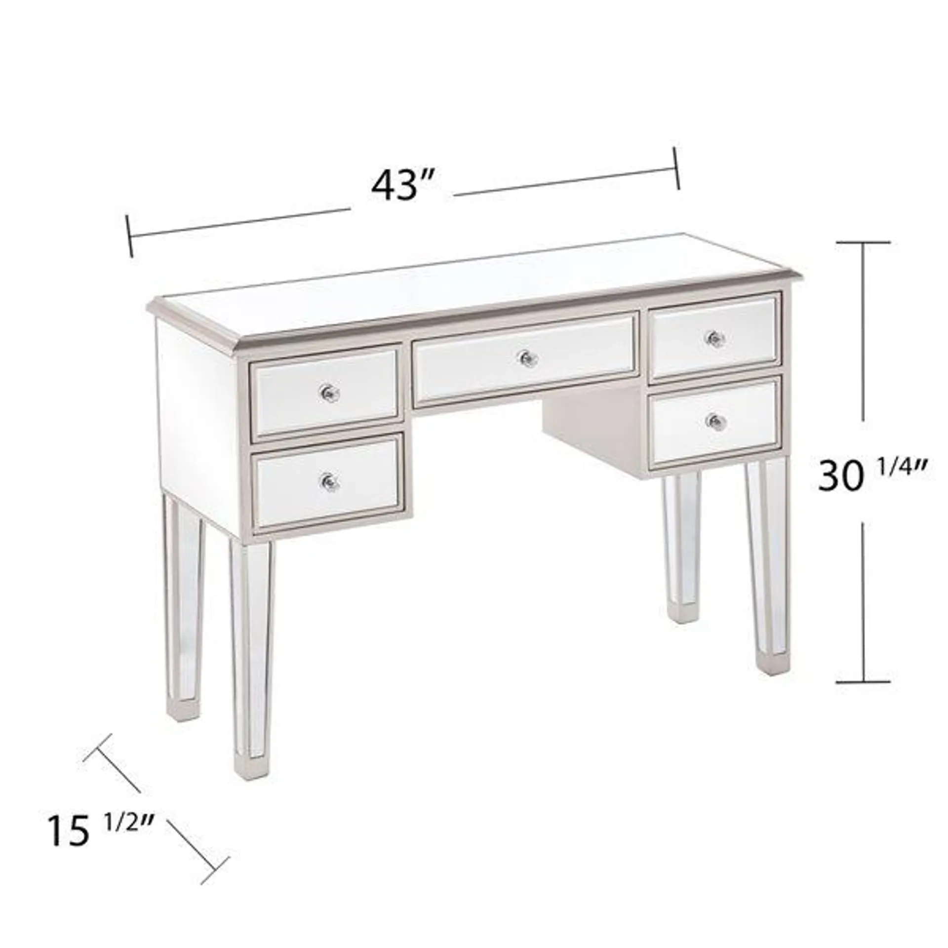 Table console luxueuse Impression de Southern Enterprises en miroir