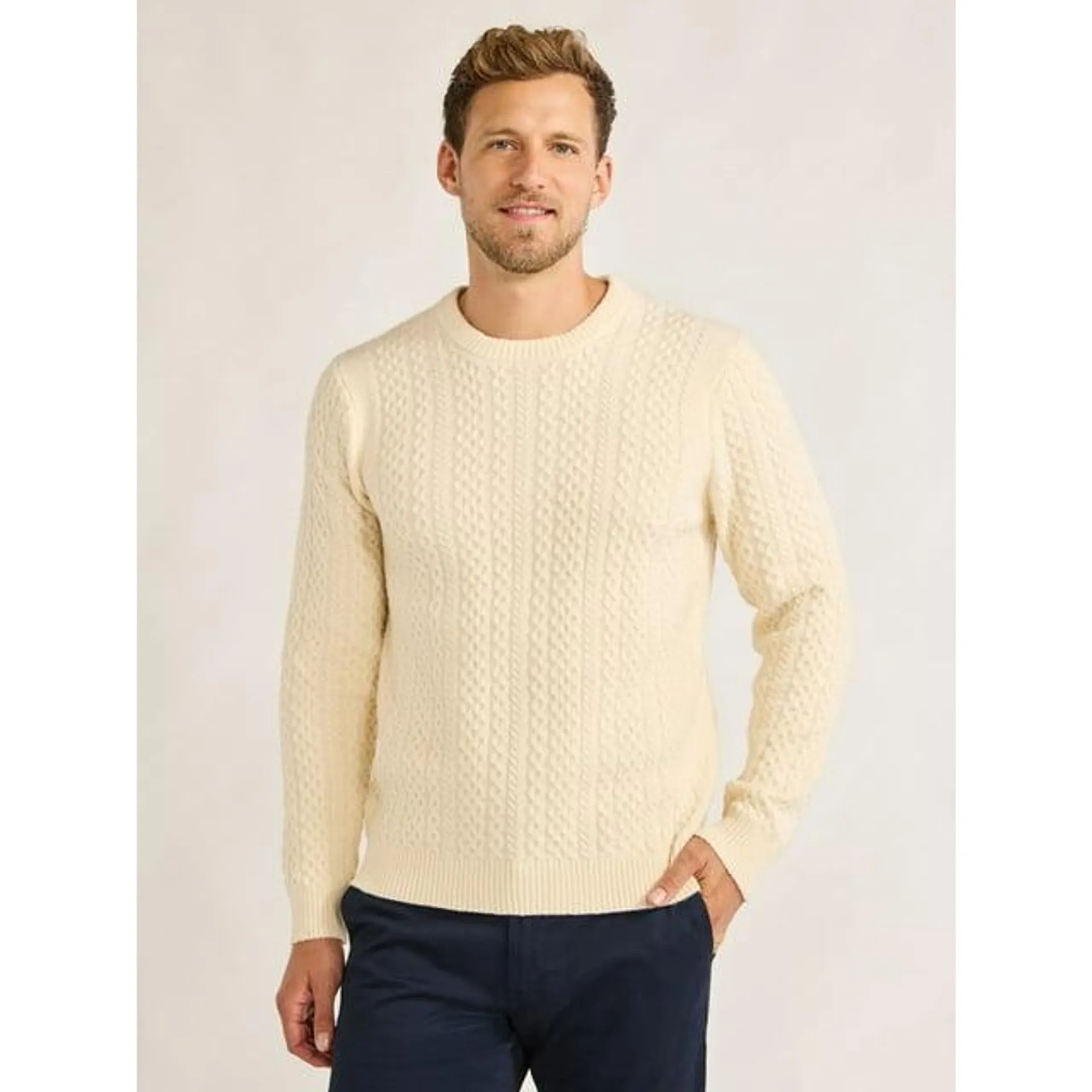 Free Assembly Men's Fisherman Sweater, Midweight, Sizes XS-3XL