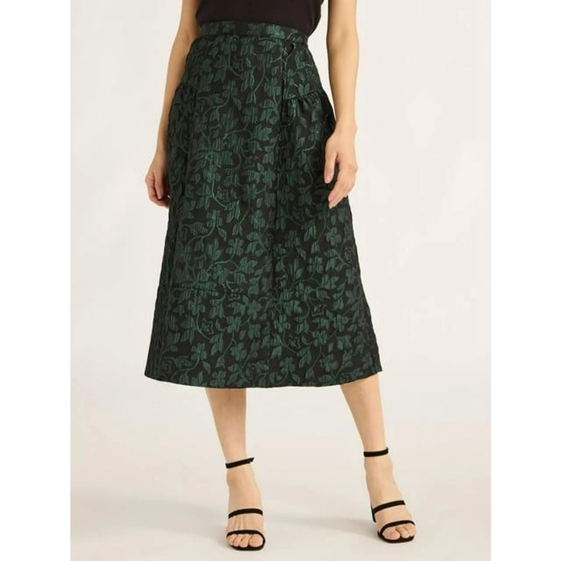 Scoop Women's Jacquard Midi Skirt, Sizes XS-XXL