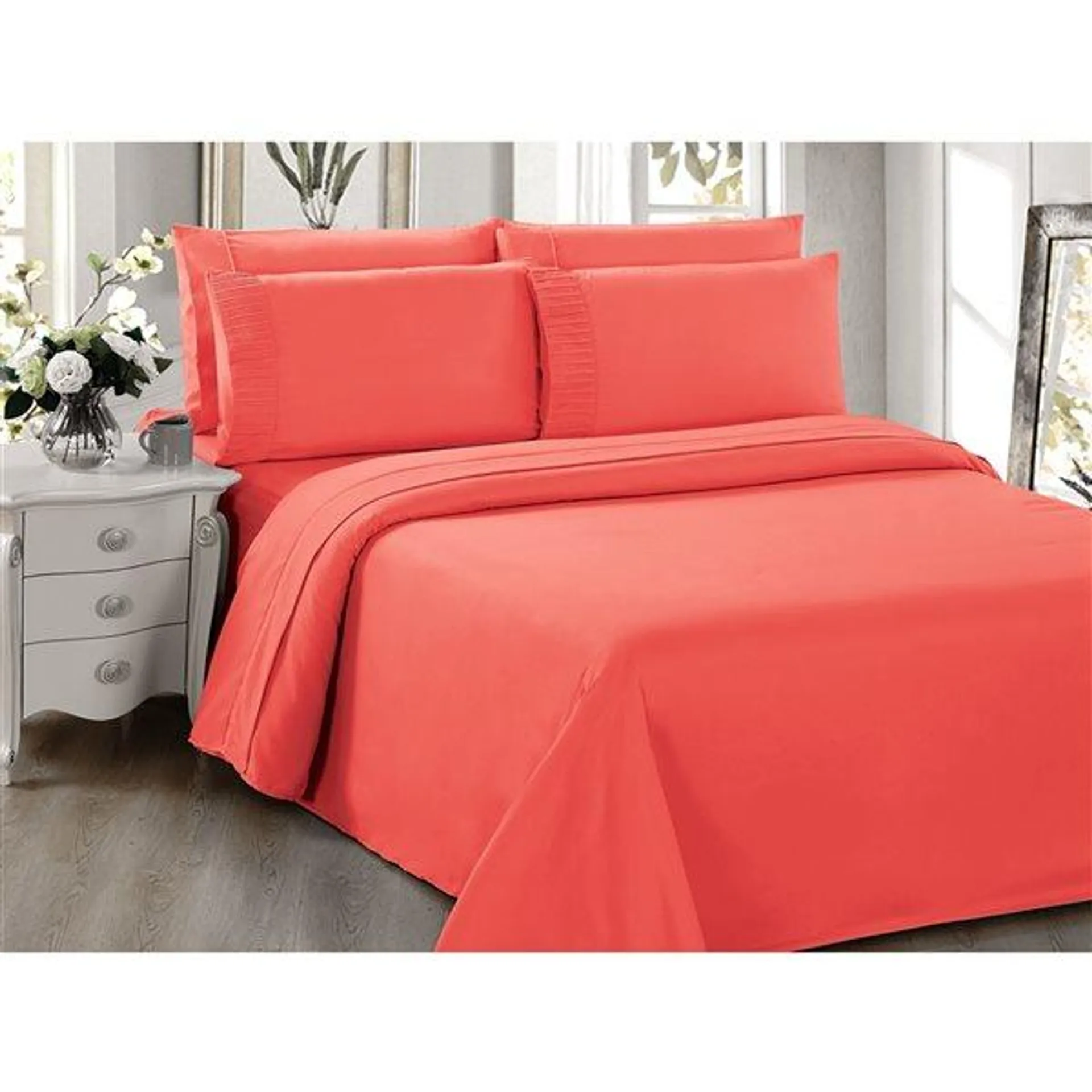 Draps Marina Decoration corail pour grand lit en polyester, 6 mcx