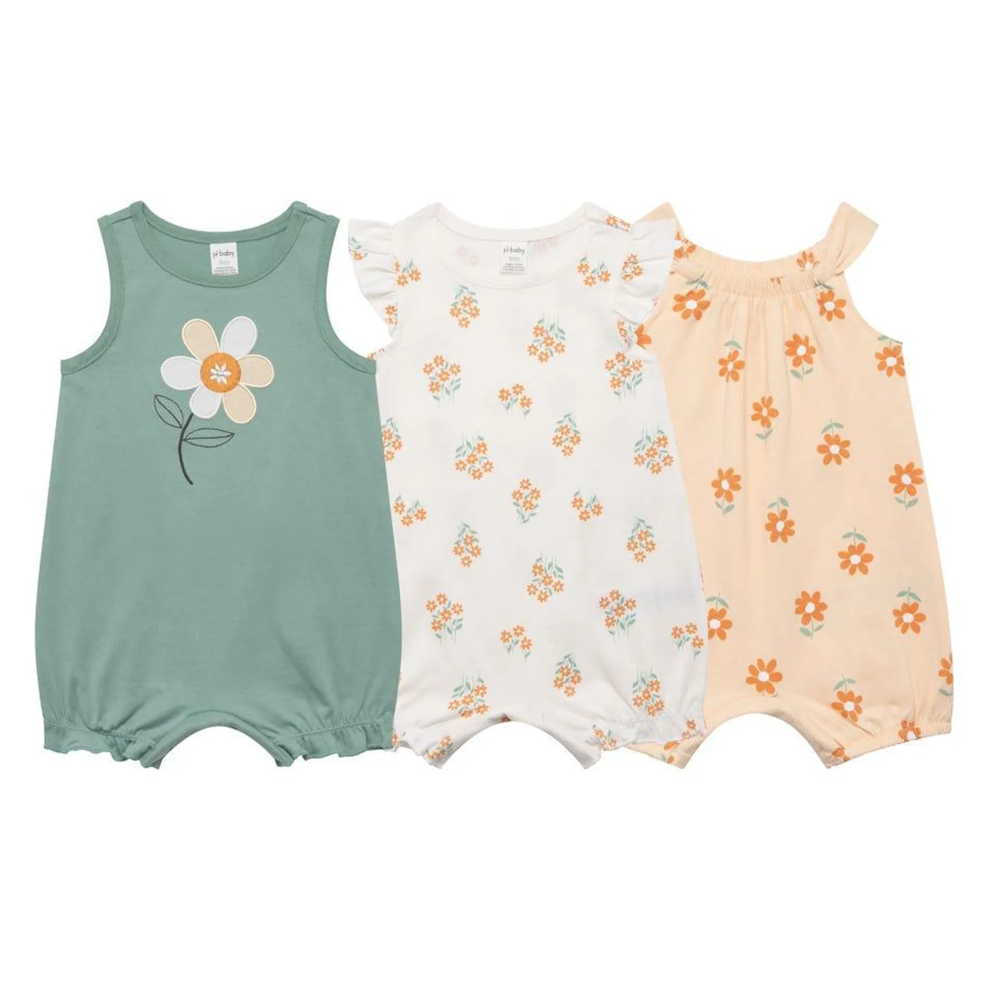 Flower 3 Pieces Romper 3-24m