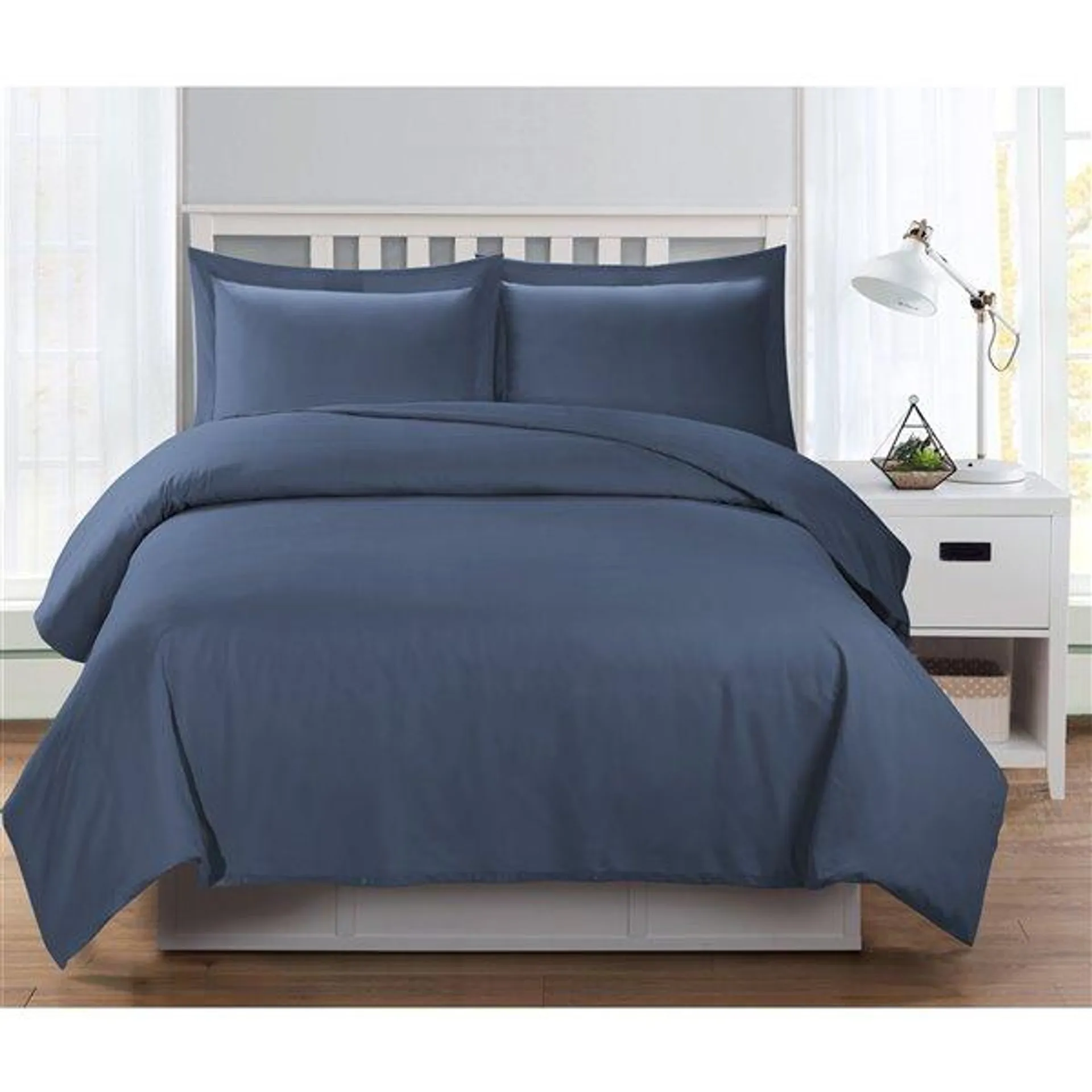 Ensemble de housse de couette indigo très grand lit par Swift Home, 3 mcx