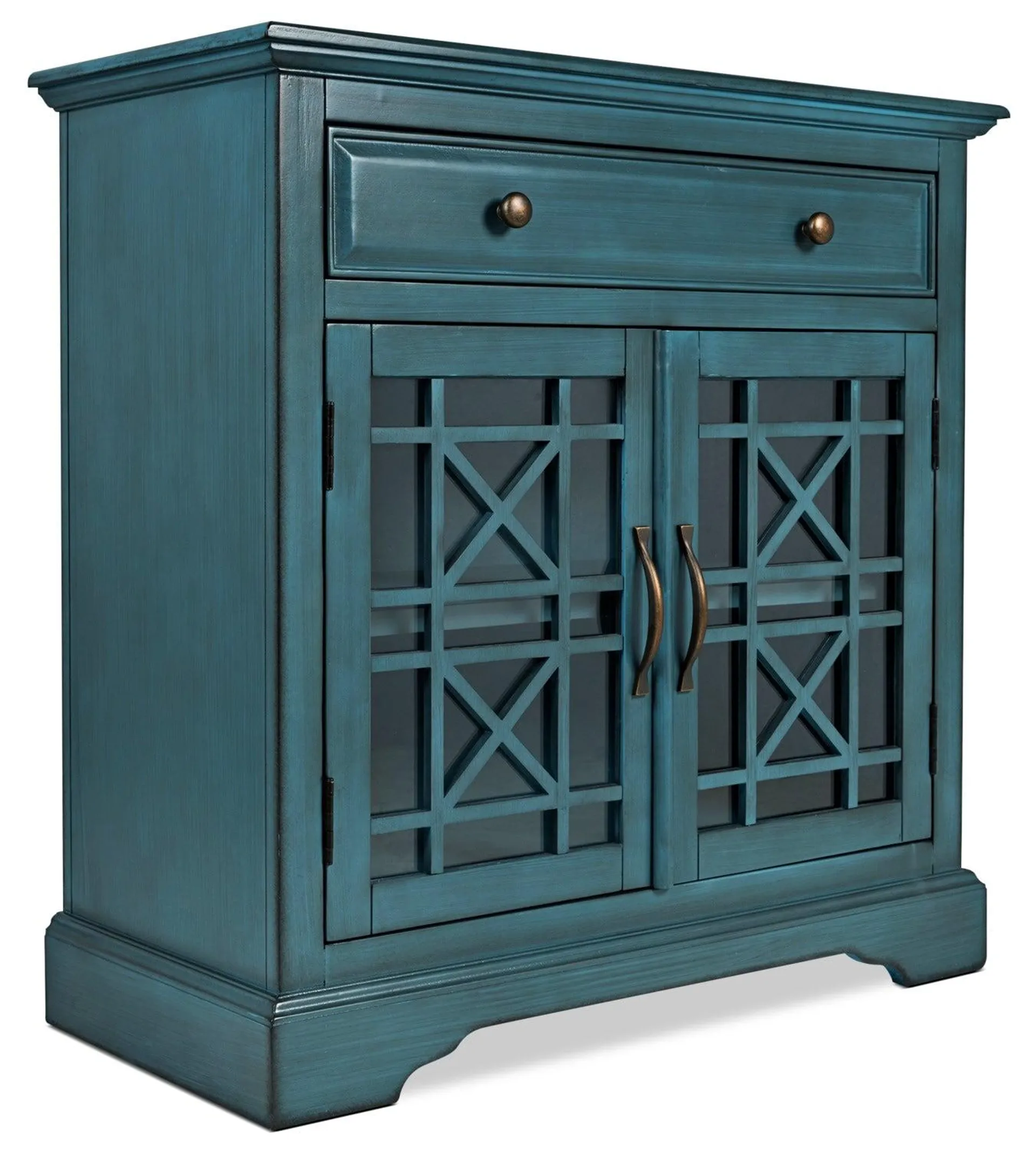 Armoire décorative Marseille de 32 po avec tiroir - bleu antique