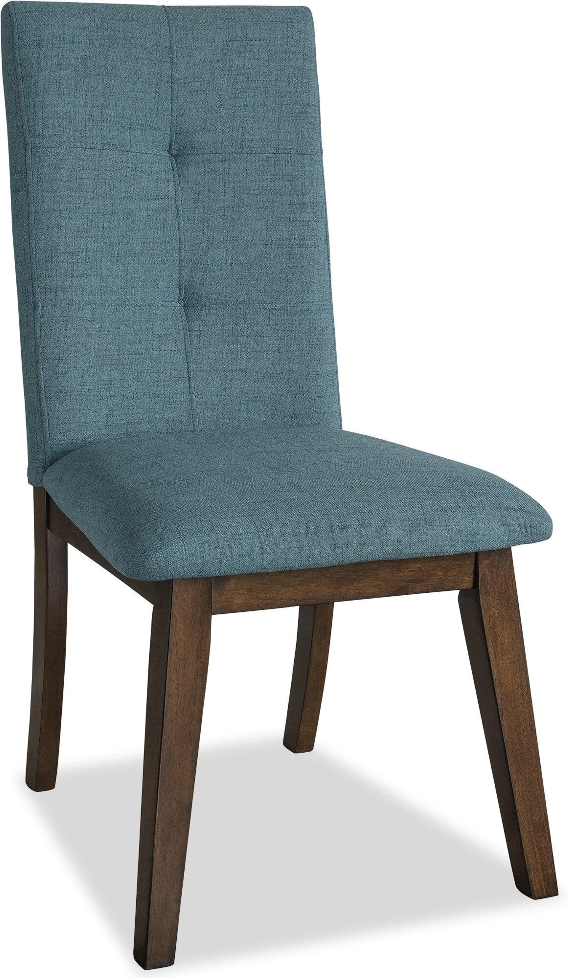 Chaise de salle à manger Chelsea en tissu d’apparence lin - bleu turquoise