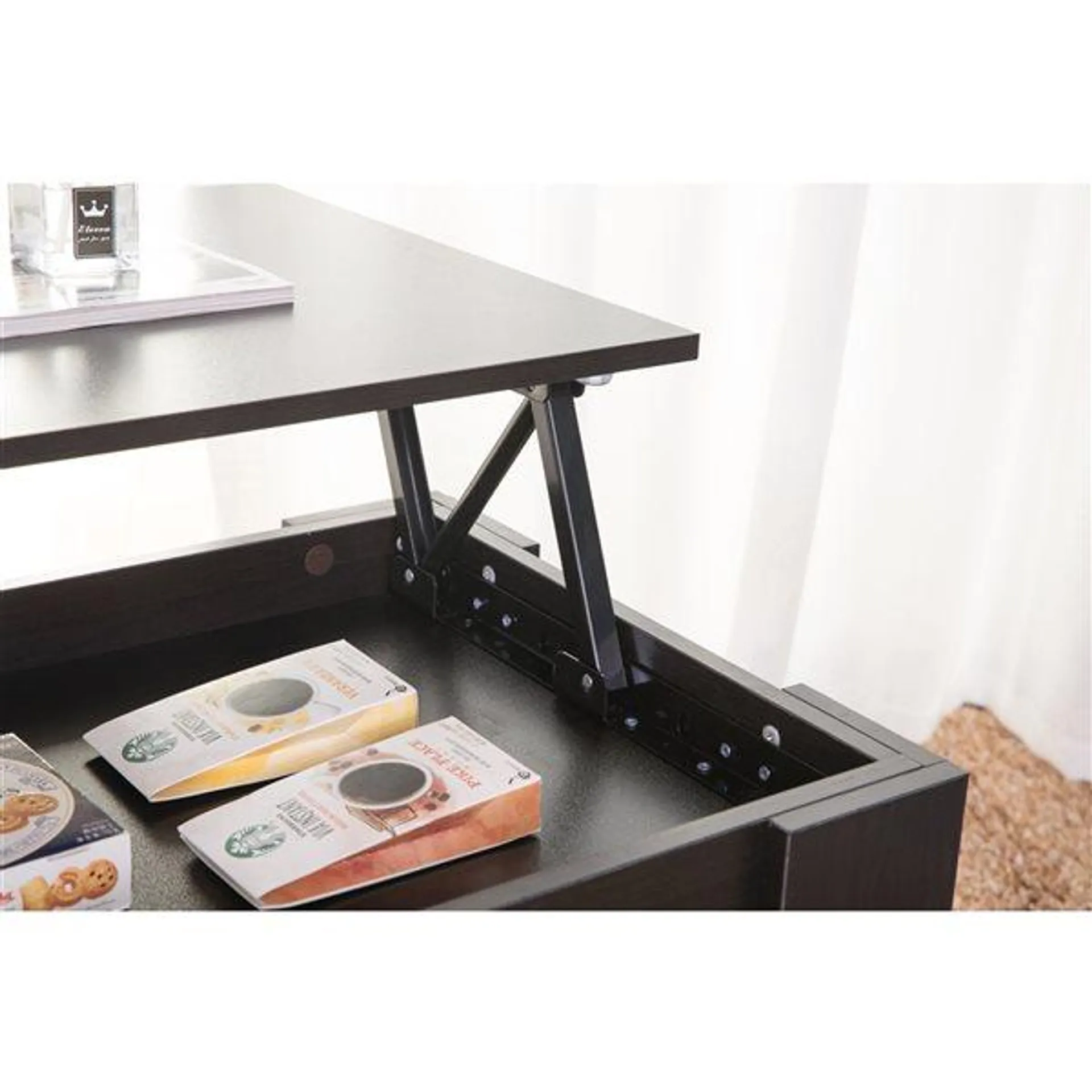 Table basse rectangulaire en bois noir moderne par Basicwise