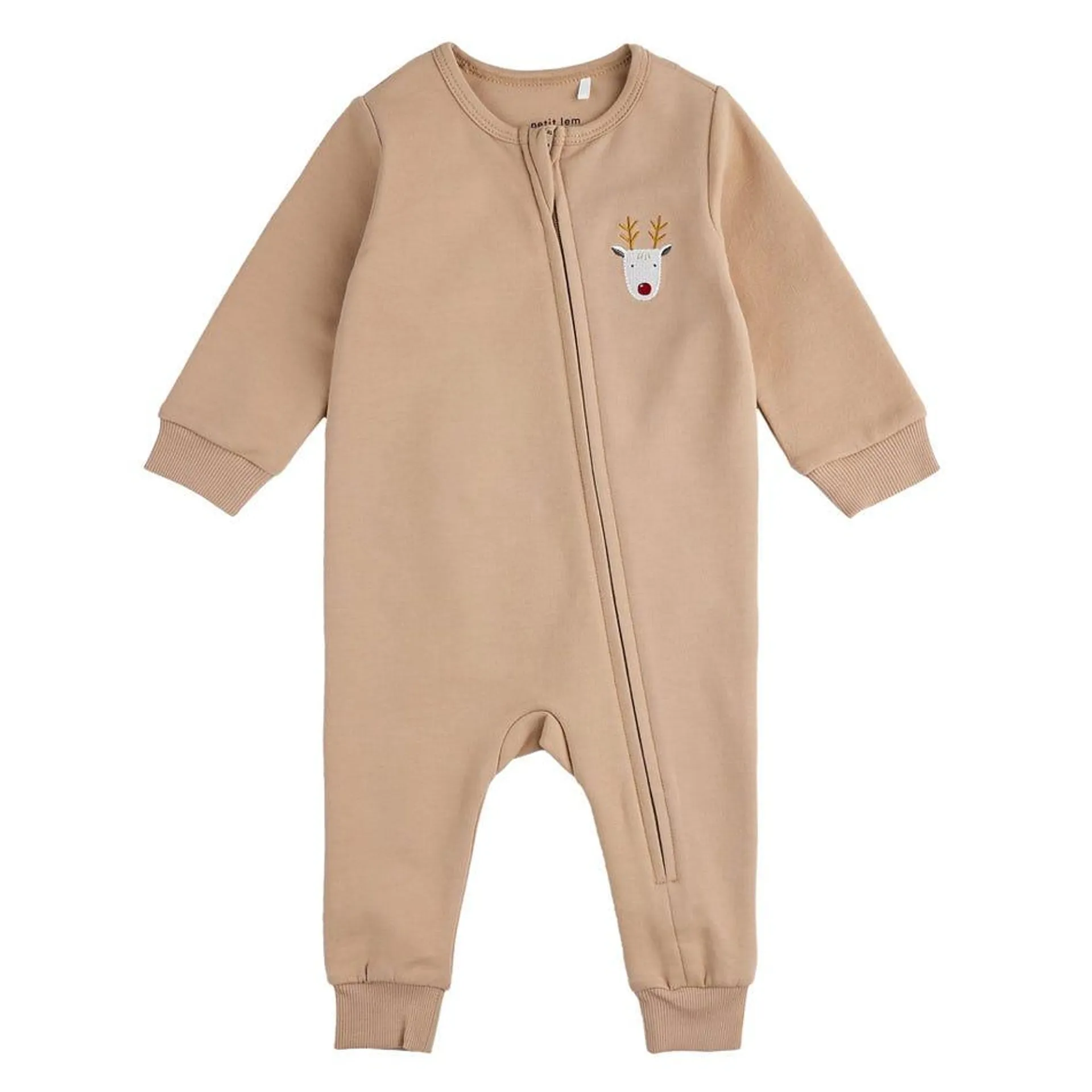 Reindeer Fleece Playsuit 12-24m