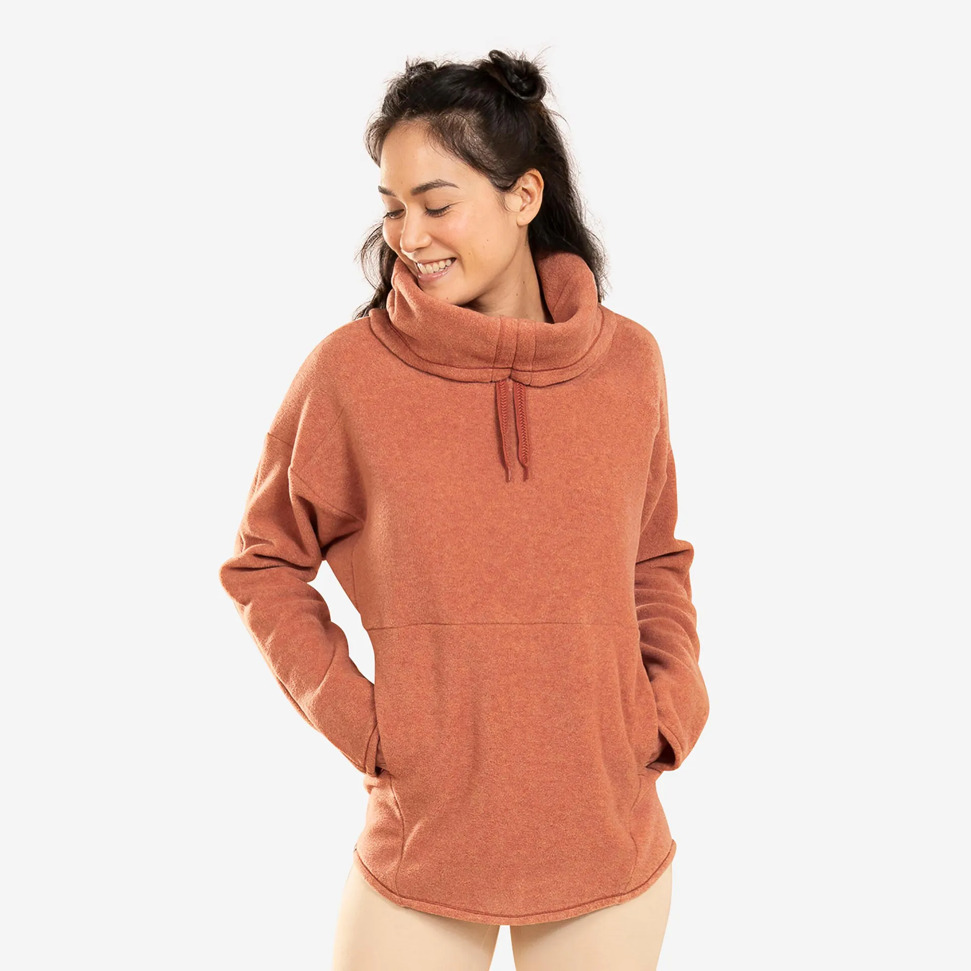 Chandail de yoga en laine polaire femme – beige