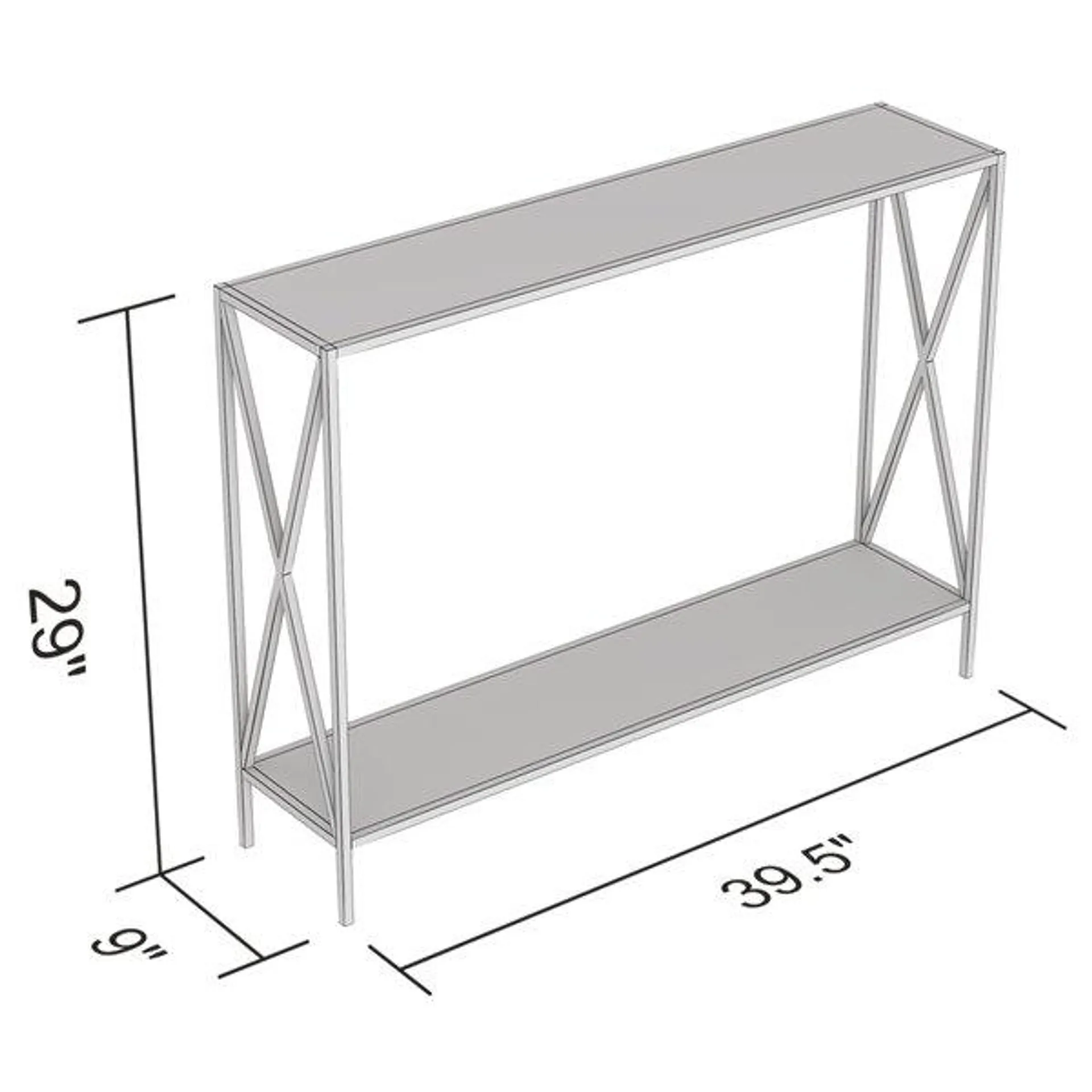 Table console moderne avec plateau en bois réclamé et armature de métal de Safdie & Co., 1 tablette basse, brun/noir