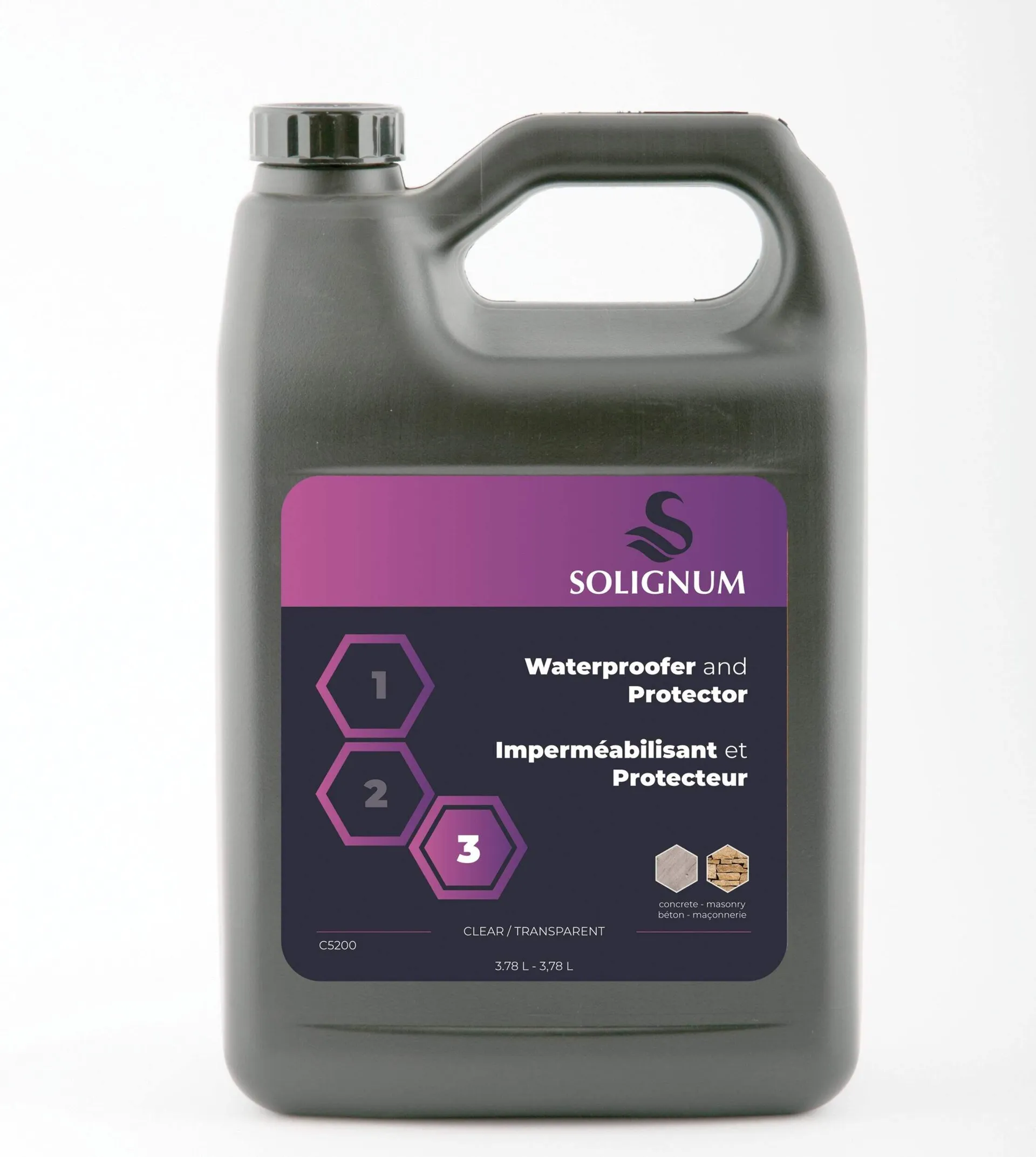 Scellant pour béton et maçonnerie pour surfaces multiples Solignum, étanche et protecteur, transparent, 3,78 L