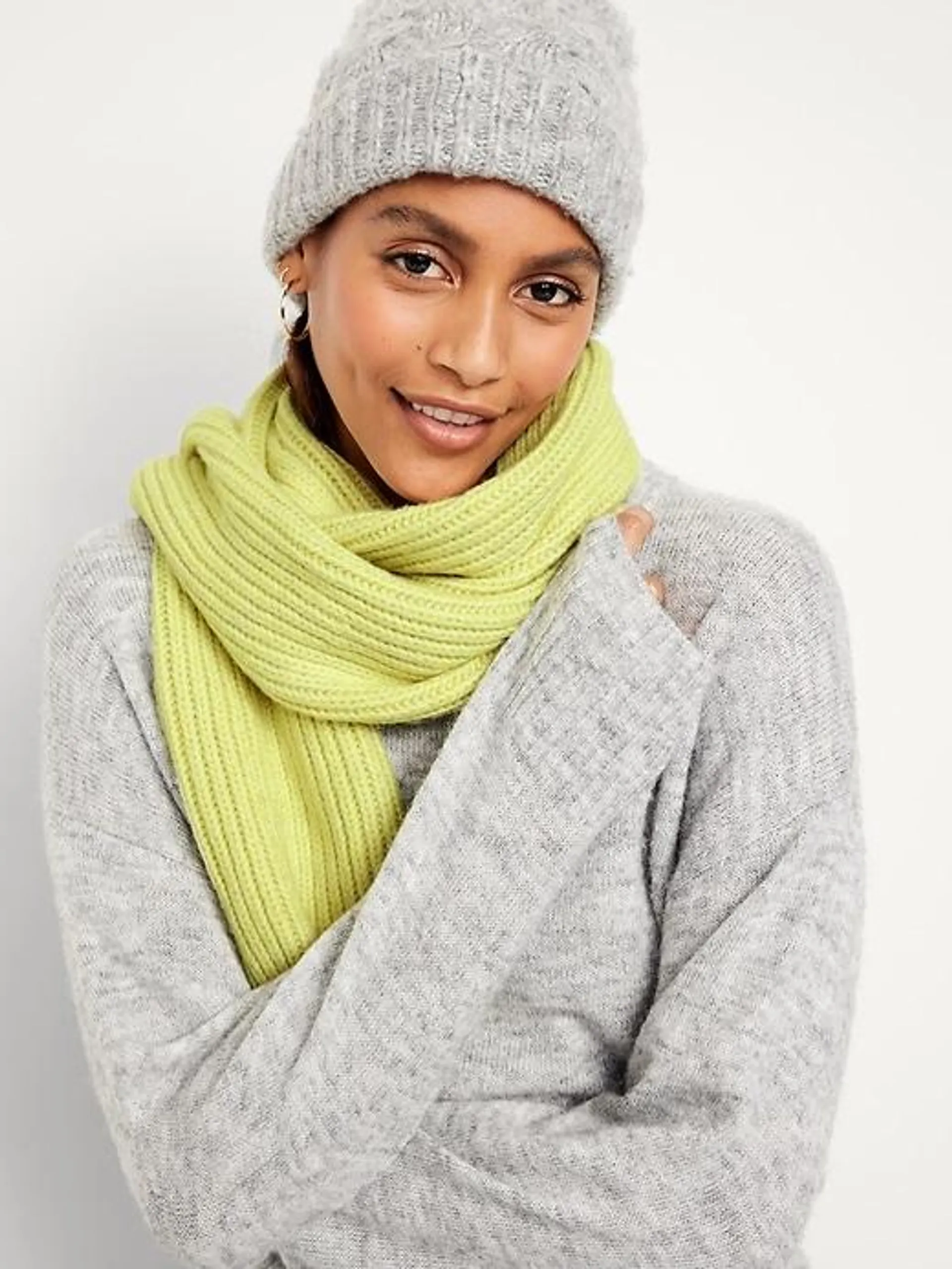 Rib-Knit Scarf for Women