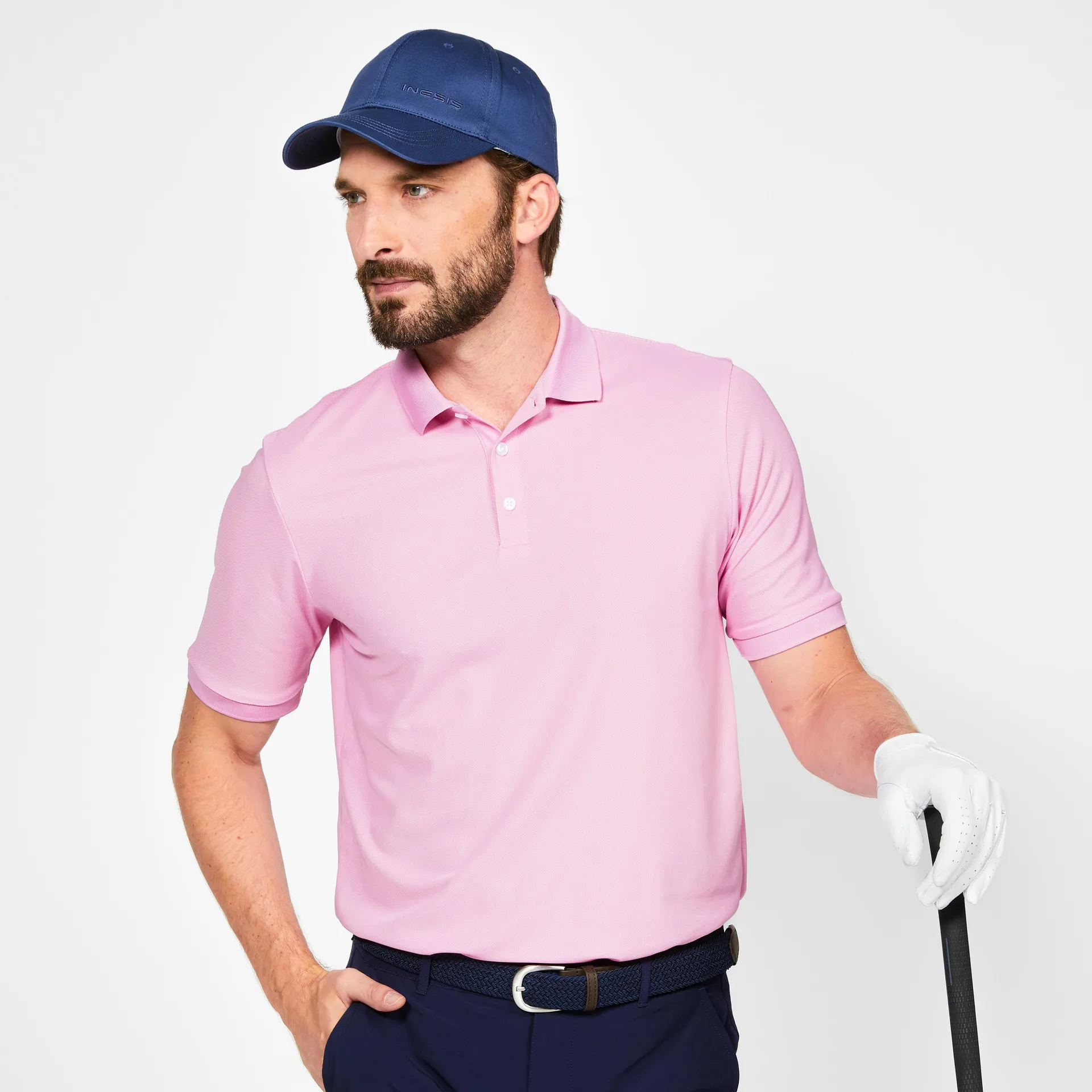 Polo de golf à manches courtes homme – WW 500 rose