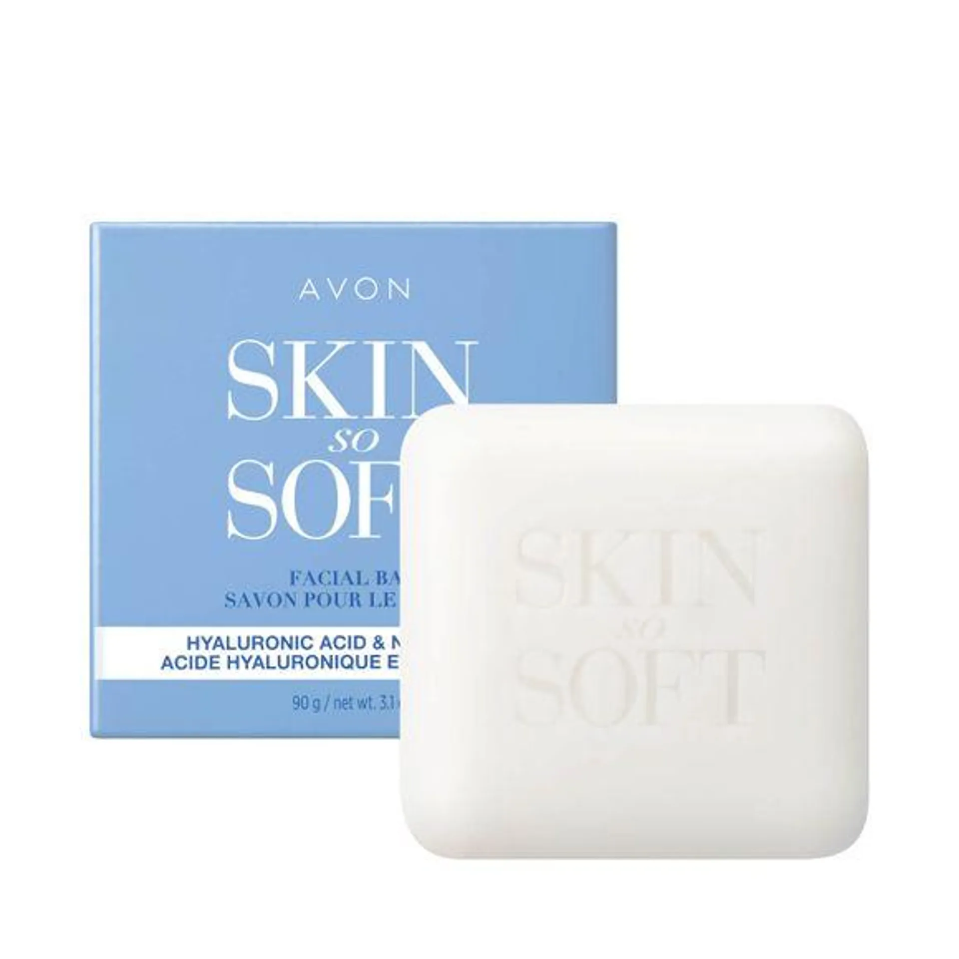 Savon pour le visage acide hyaluronique et niacinamide Avon Skin So Soft