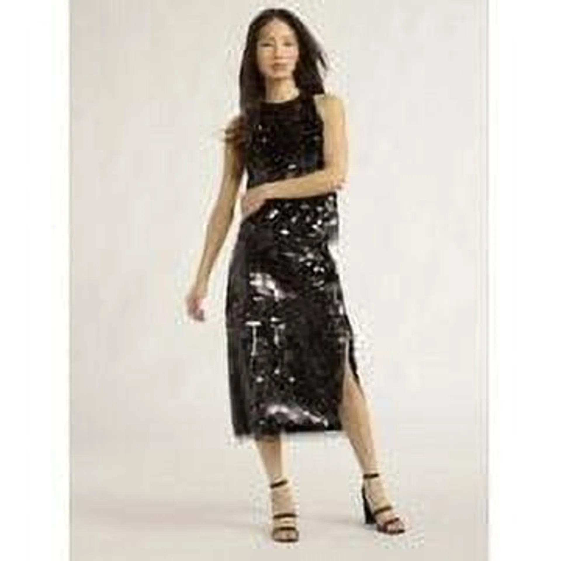 Scoop Women's Paillette Sequin Midi Skirt, Sizes XS-XXL