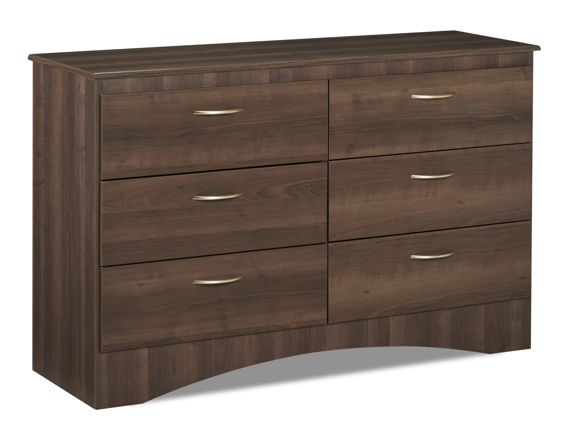 Commode Aida de 49,5 po (L) x 29,8 po (H) à 6 tiroirs pour la chambre à coucher, fabriquée au Canada - brune