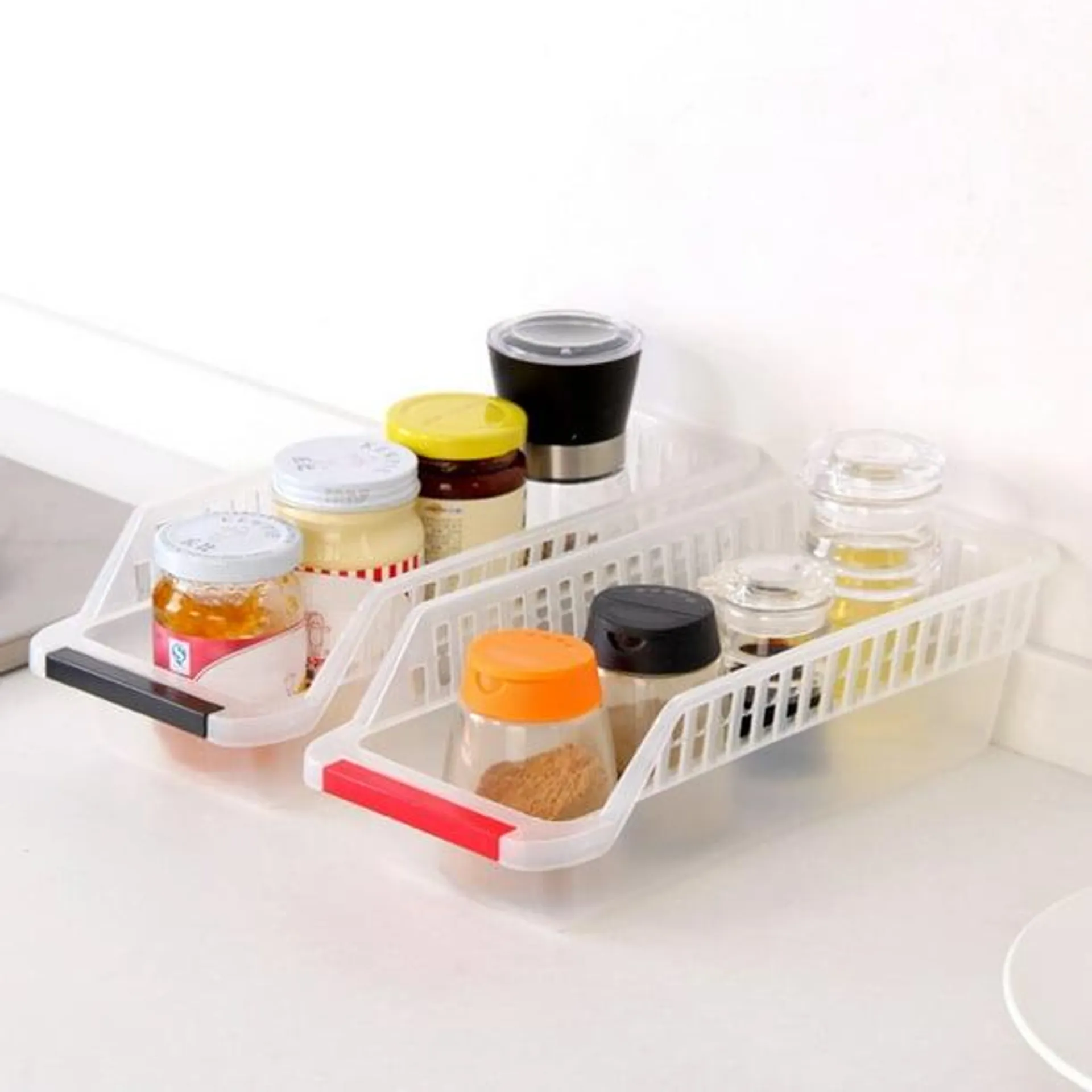 Organisateur de Tiroir de Réfrigérateur en Plastique Bacs de Rangement pour Congélateur Plateau de Collecte de Cuisine Conteneur Couleur Aléatoire