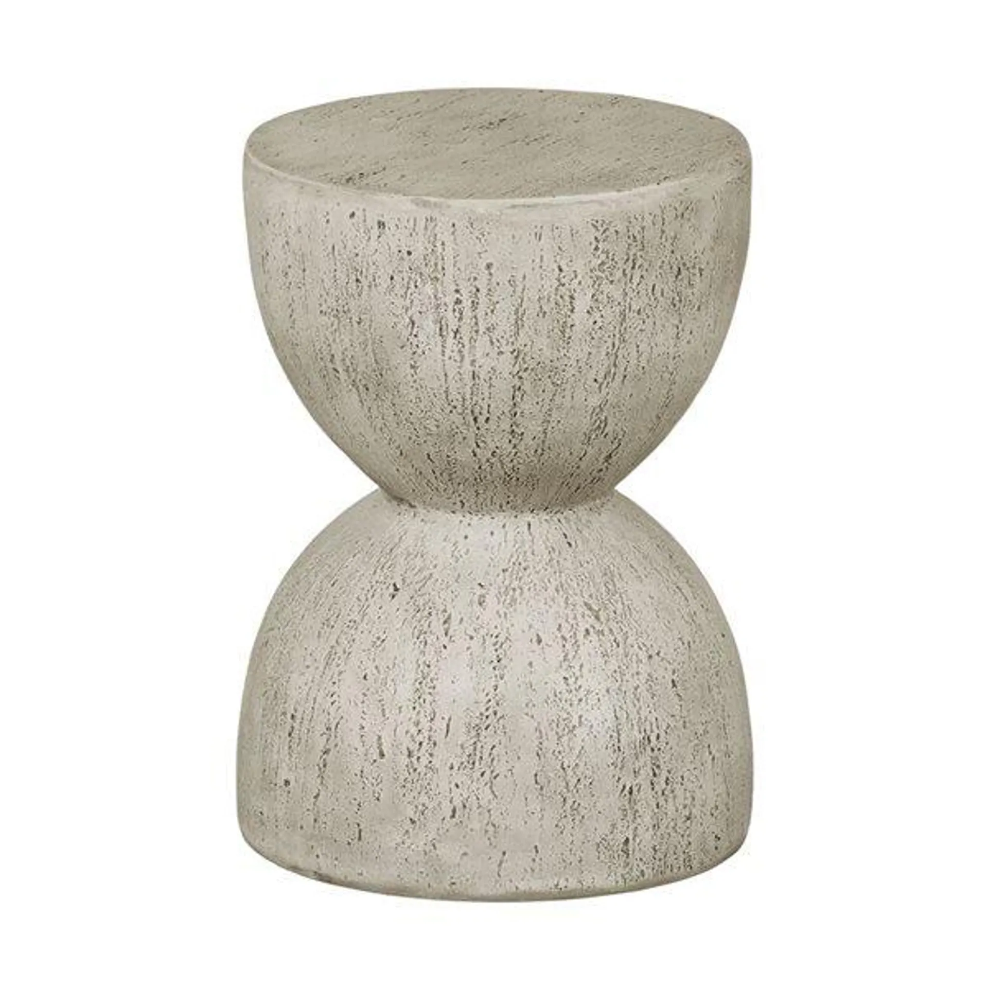 Table d’appoint en forme de sablier scandinave Bellulo de South Shore en béton crème, 11,75 po de diamètre