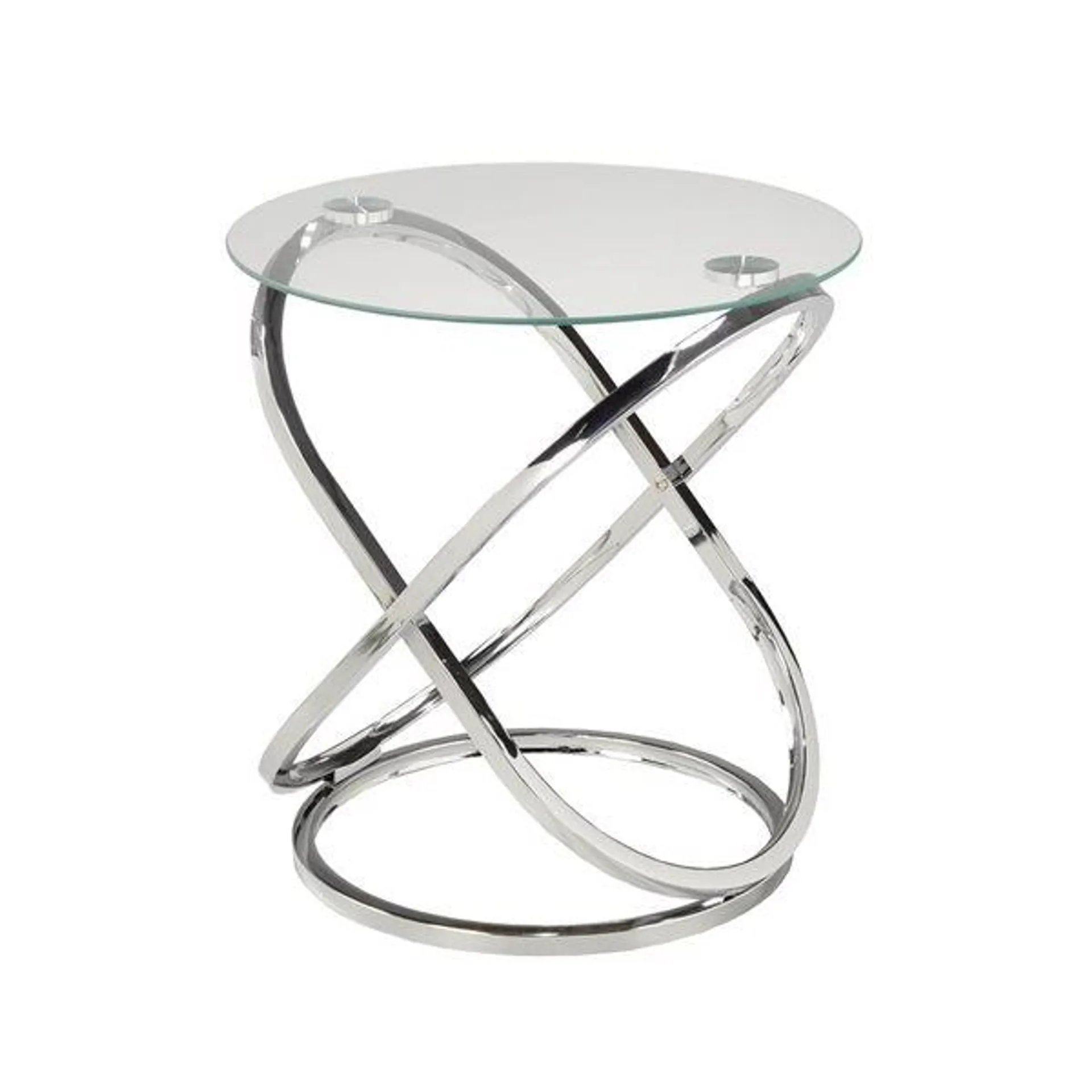 Table pour canapé ronde Cairo en verre argent par Brassex