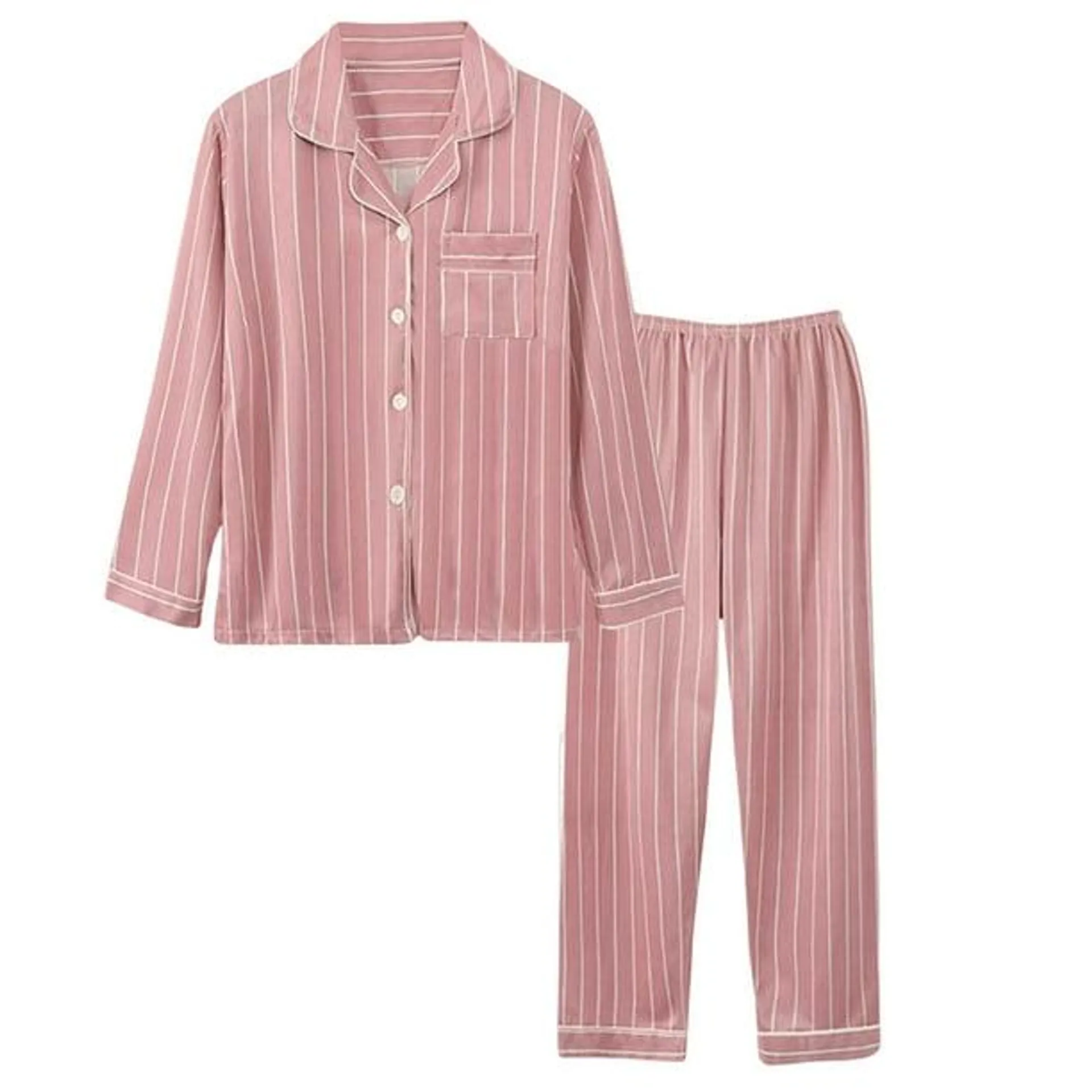 RKSTN Ensembles de Pyjama pour Femmes Léger Imprimé Floral Manches Longues Décontracté avec Pantalon Long Ample Deux Pièces Pajamas Set