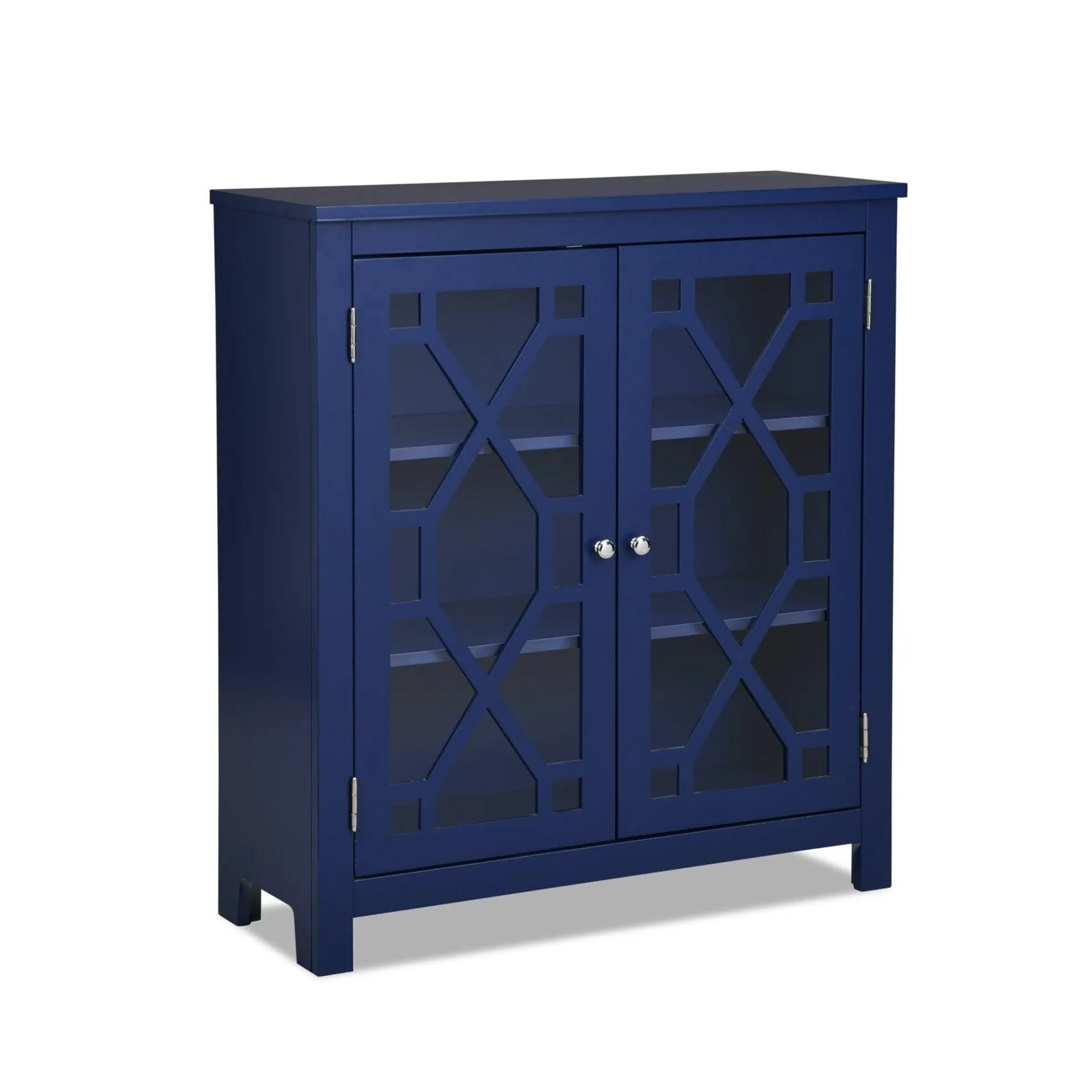 Armoire décorative Clary de 31,5 po avec portes en verre - bleu marine