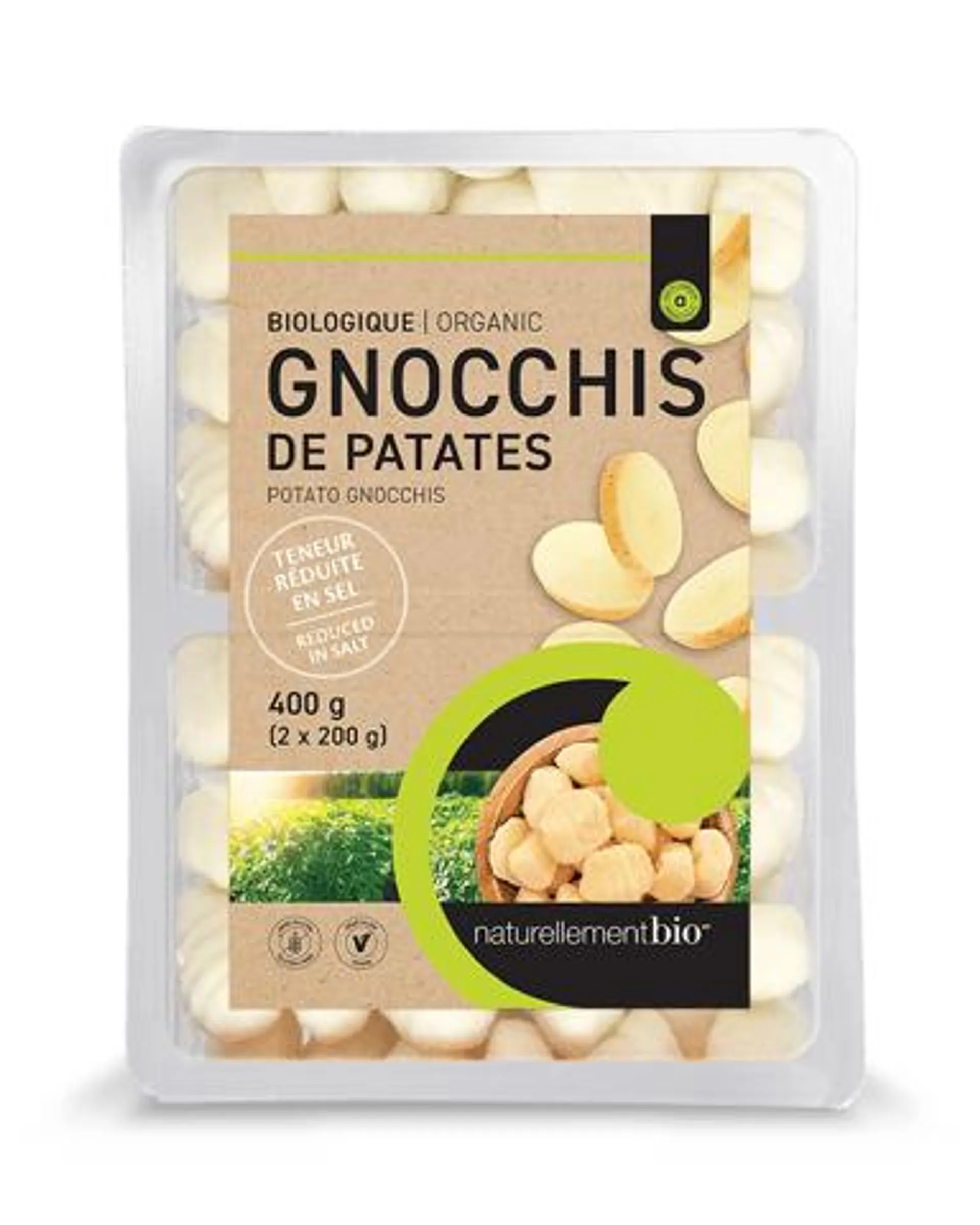 Gnocchis - De patates biologiques-55% moins de sel