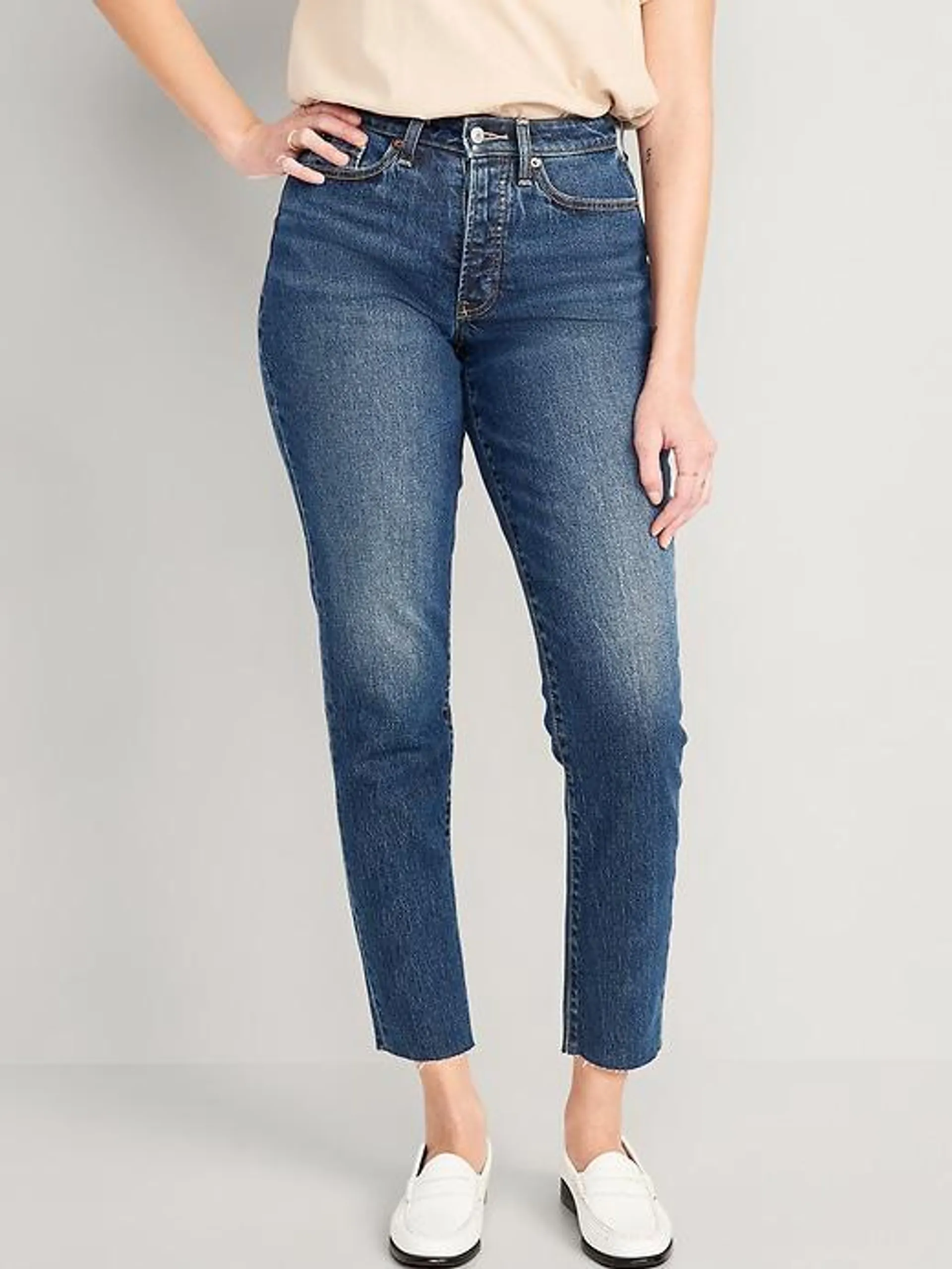 Curvy High-Waisted OG Straight Ankle Jeans