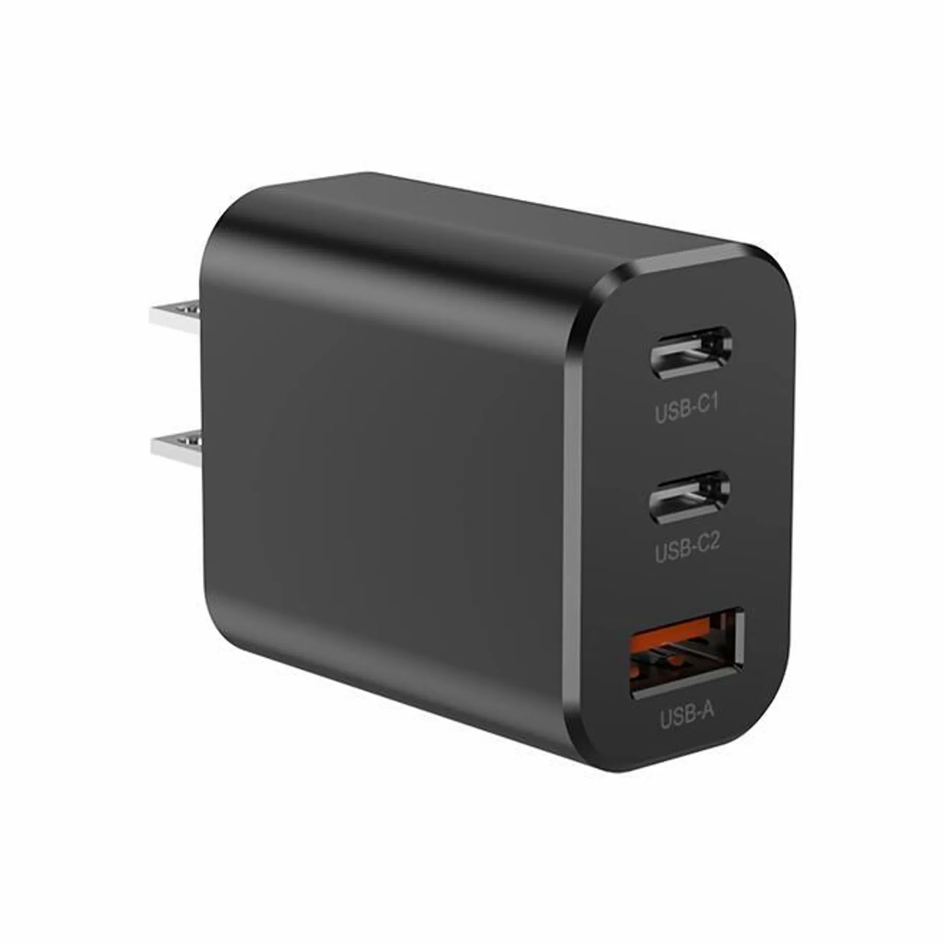 30W Ultra Compact GaN III USB Charger, 3 Port Fast Charging Block 2 USB-C + 1 USB-A - PrimeCables®