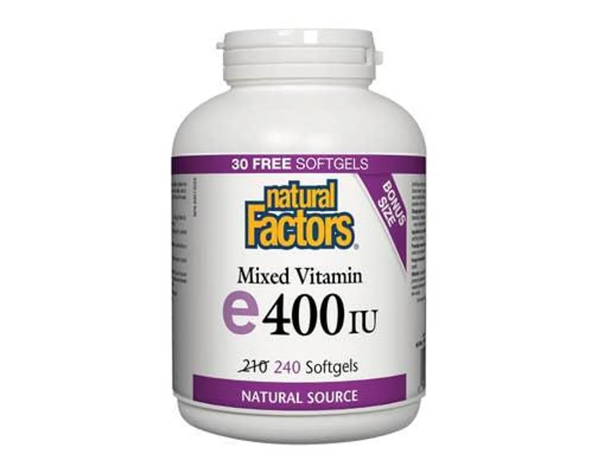 Natural Factors Mixed Vitamin E 400 IU 240 Softgels