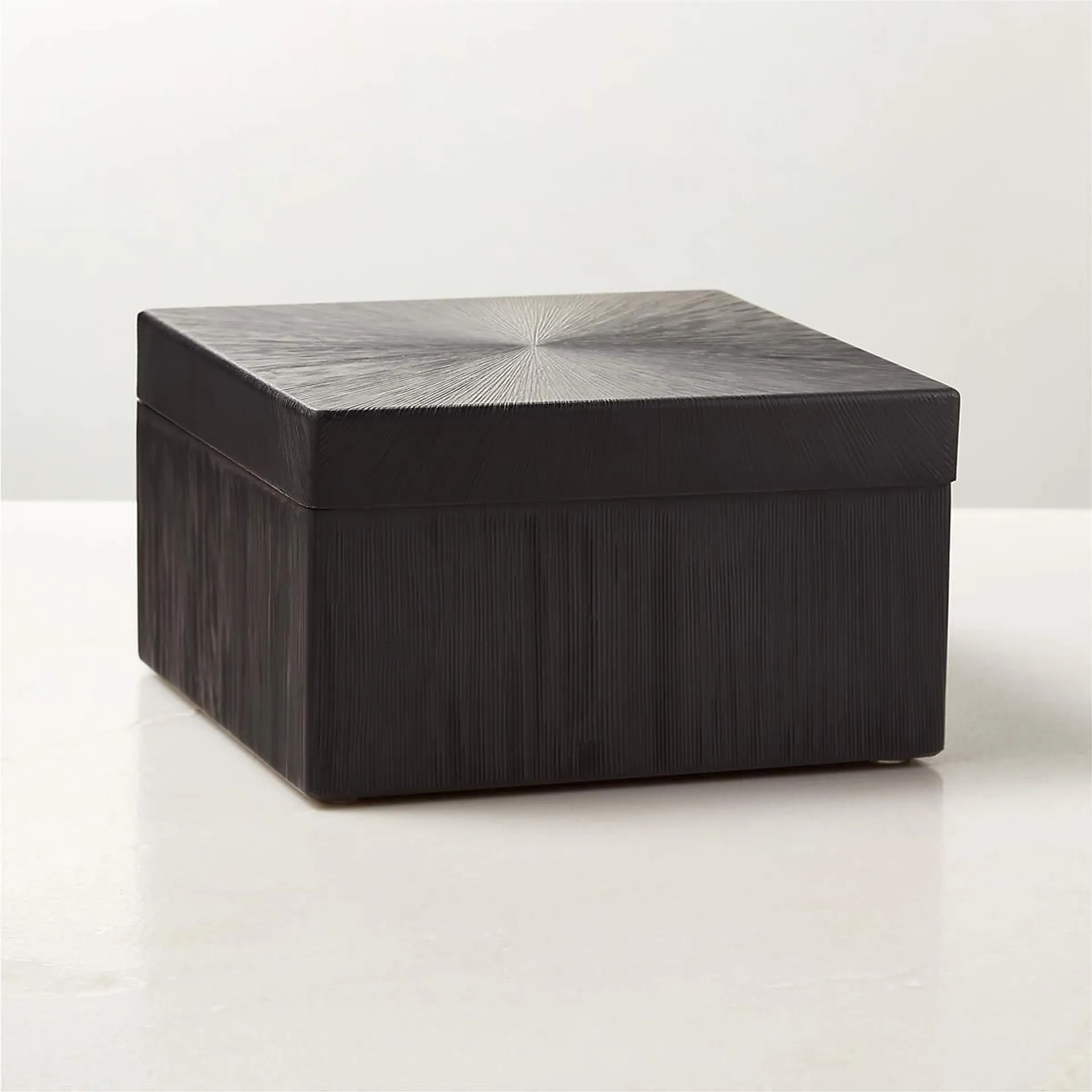 Karlo Chiseled Black Metal Storage Box Small