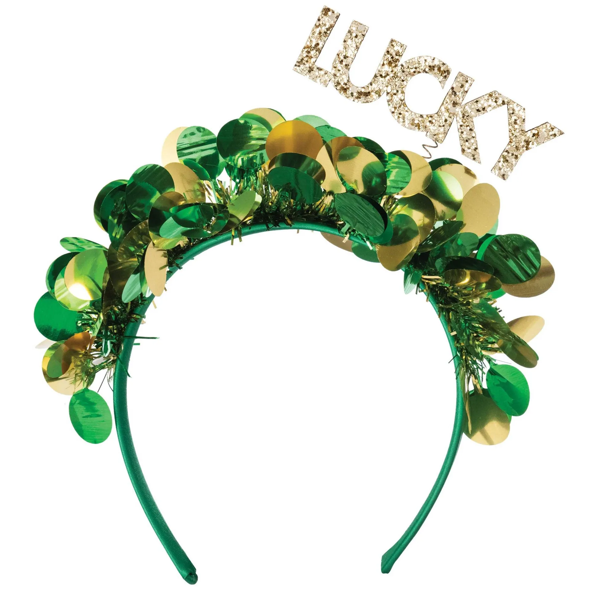 Glitter Lucky St. Patrick's Day Tinsel & Plastic Head Bopper