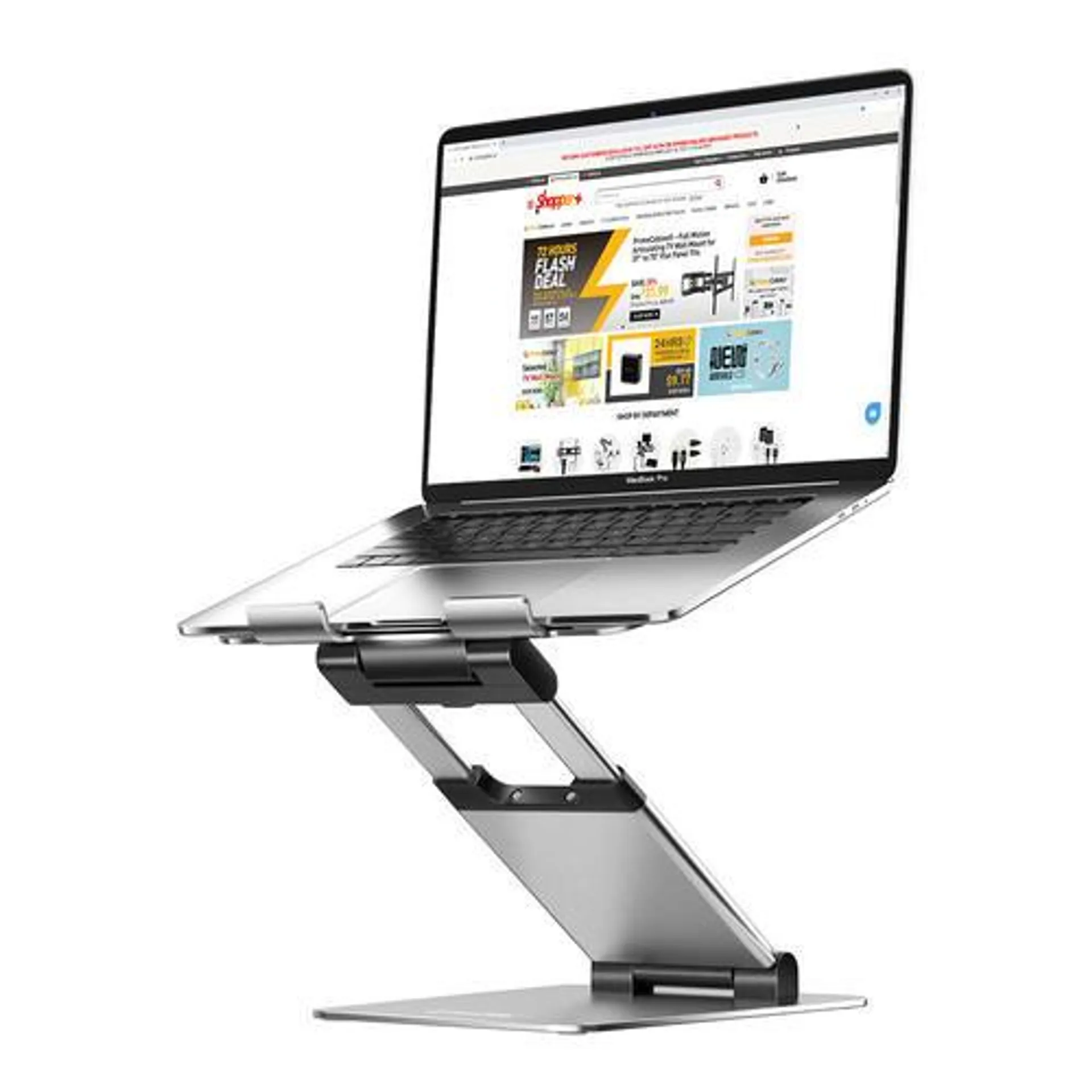 Ergonomic Aluminum Height Adjustable Sit Stand Desk Laptop Holder Convertor - PrimeCables®