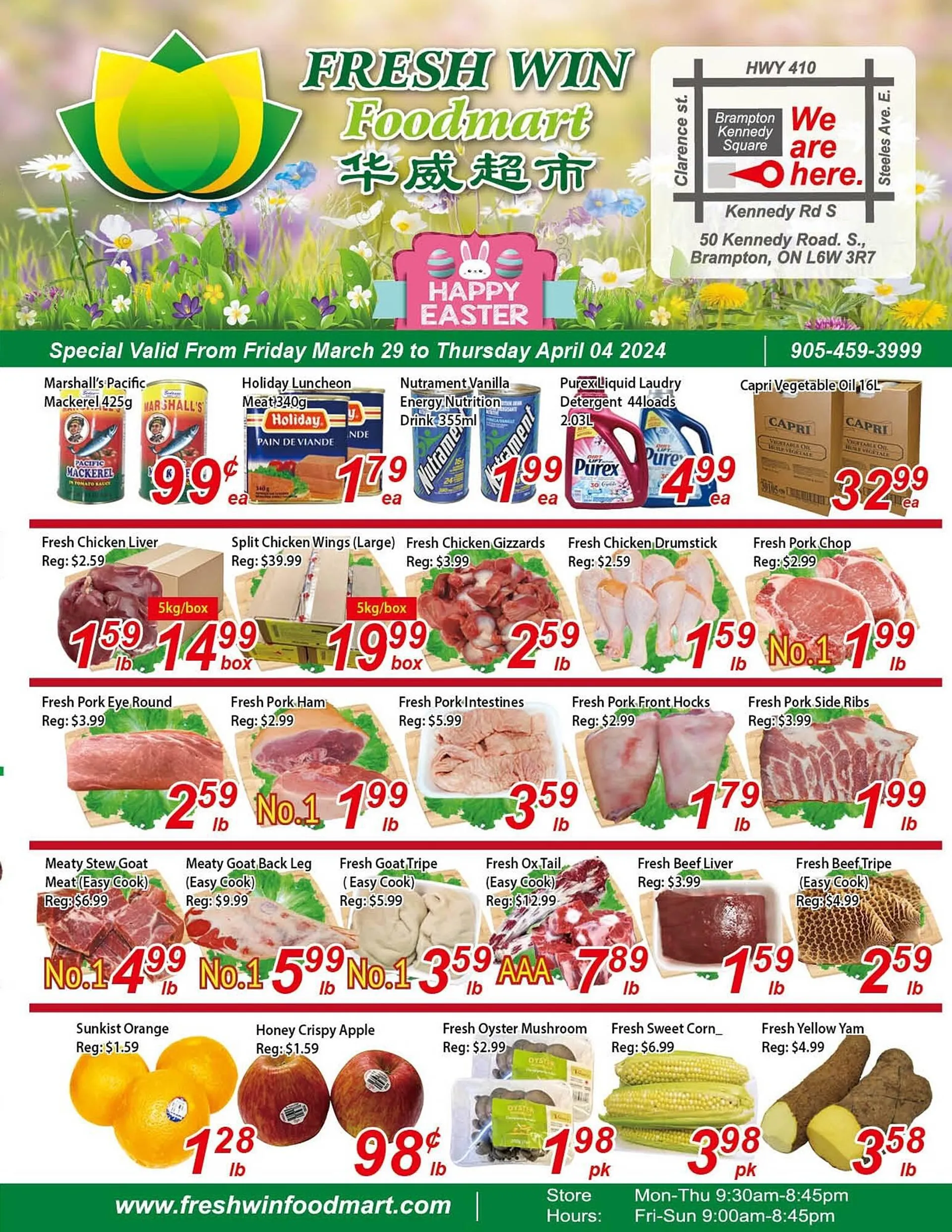 Fresh Win Foodmart flyer from March 29 to April 4 2024 - flyer page 1
