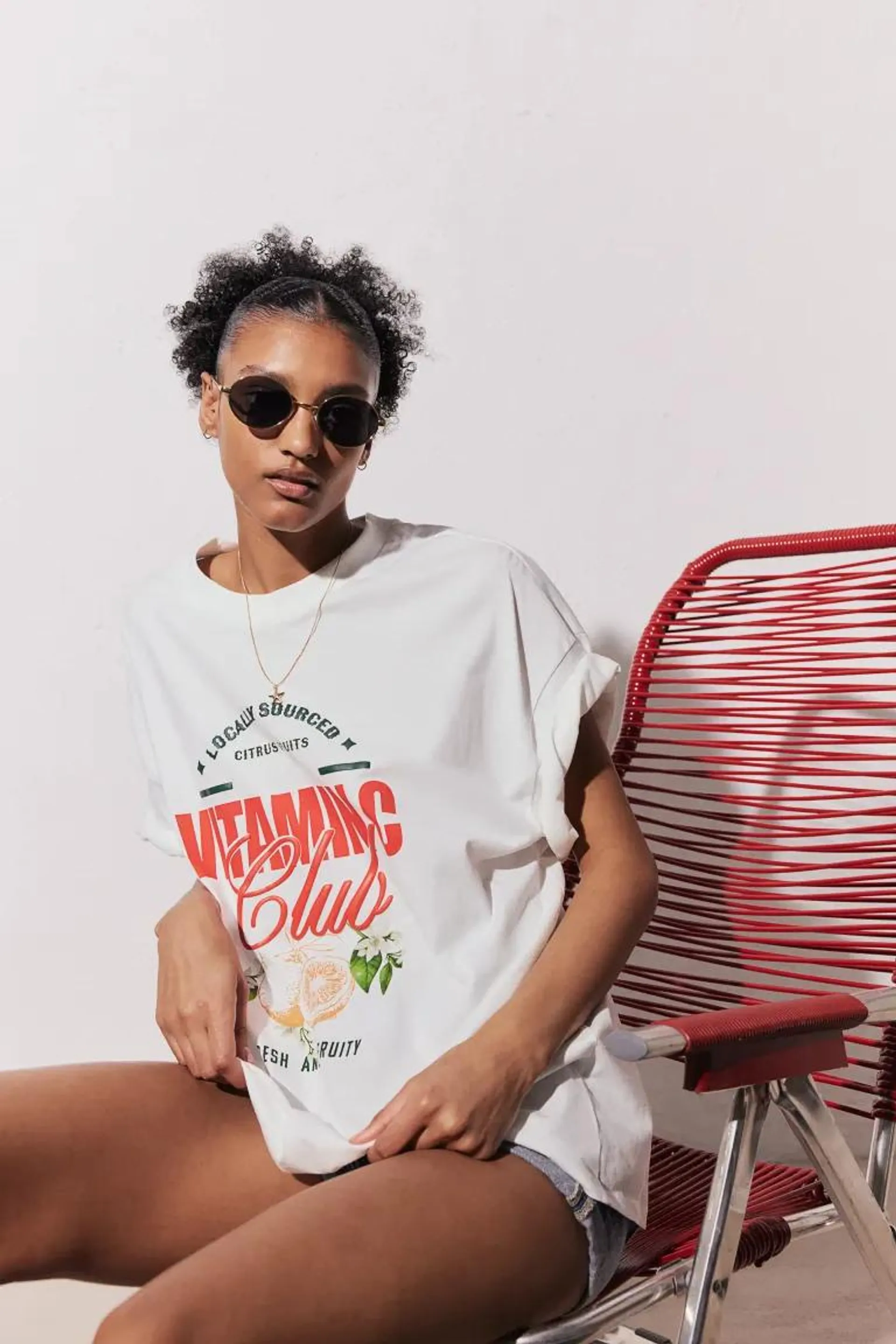 Oversized motif-detail T-shirt