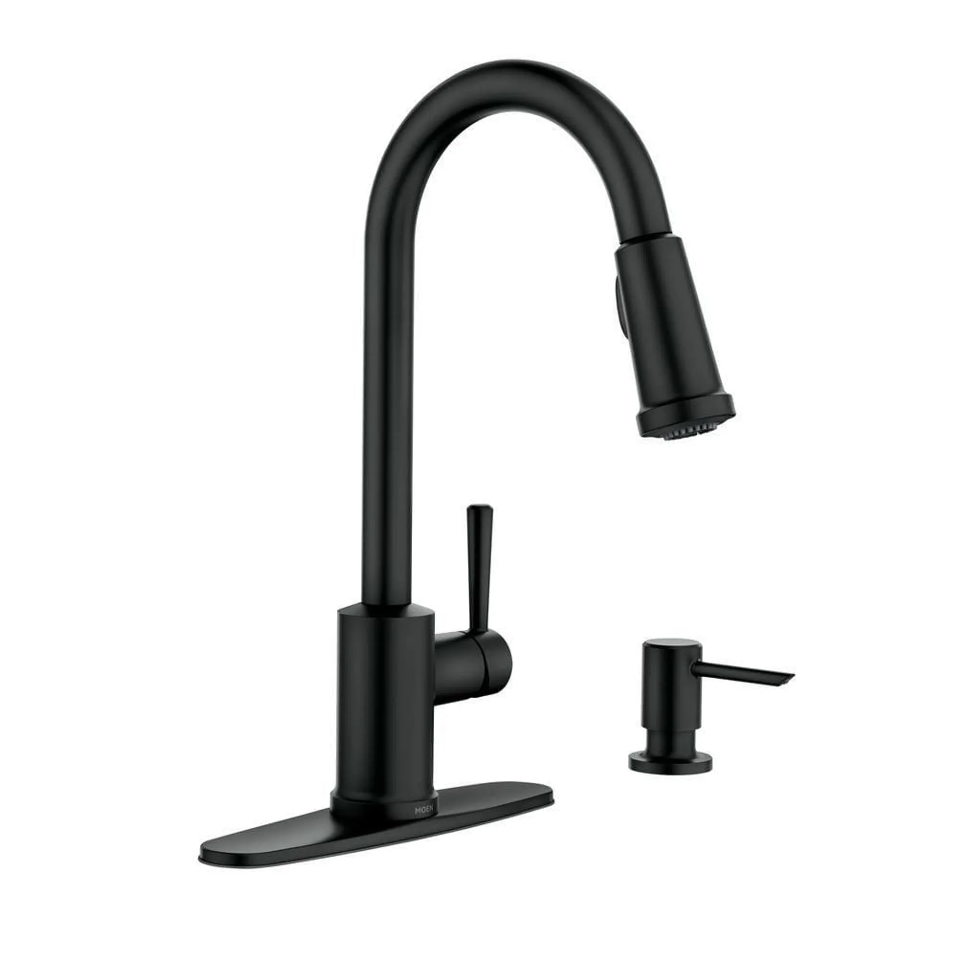 Indi Pull Down Kitchen Faucet/Tap with Soap Dispenser in Matte Black