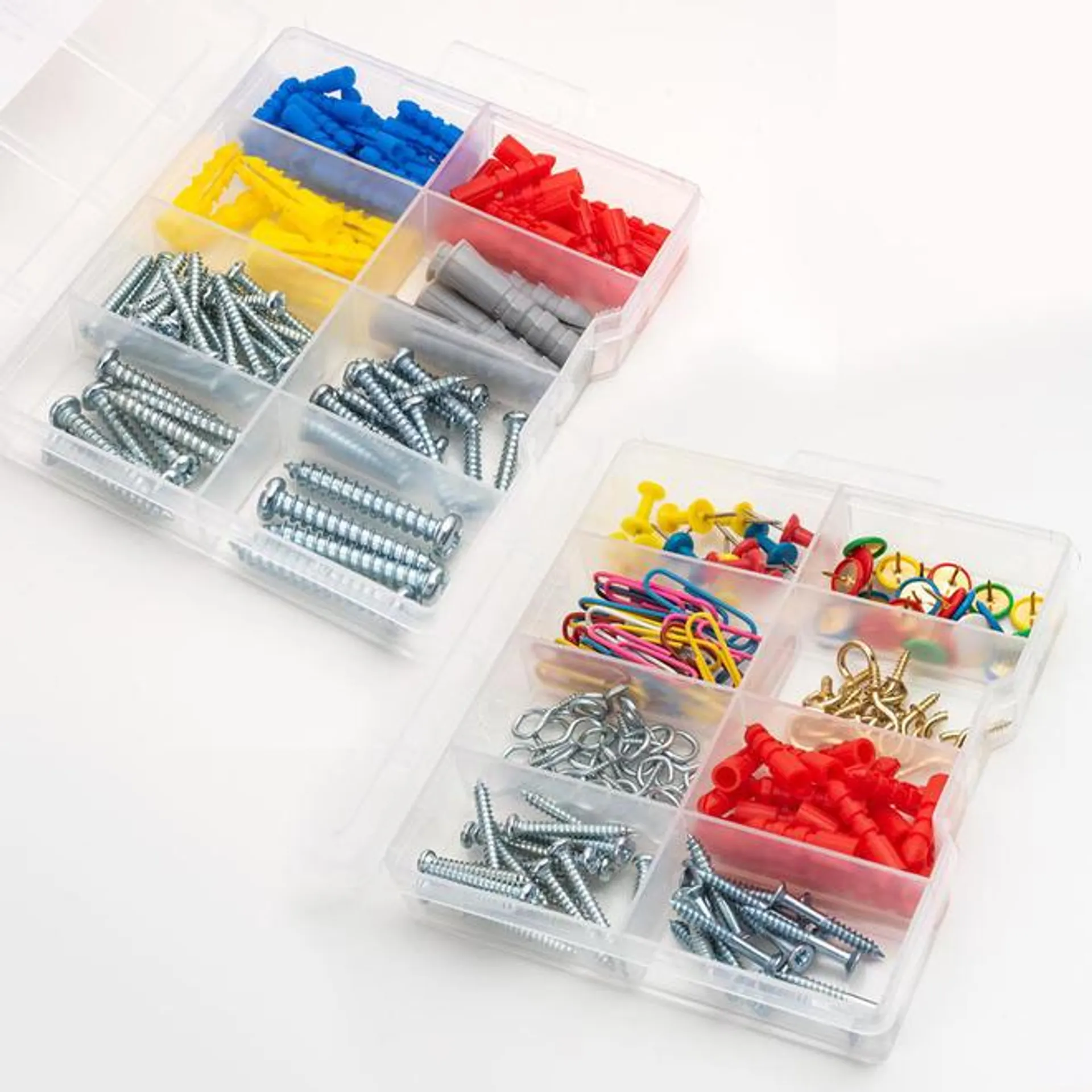 164Pcs Household Repair & Hanging + 104Pcs Self Drilling Drywall Anchors Screws Assortment Set Kit