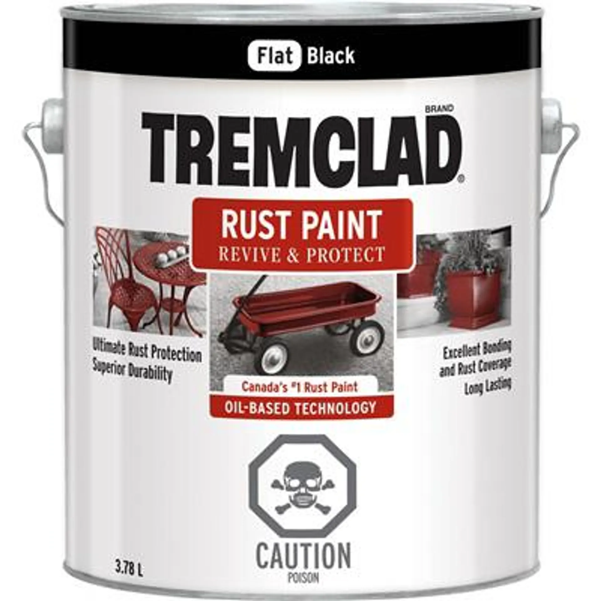 Tremclad Rust Paint Flat Black 3.78L
