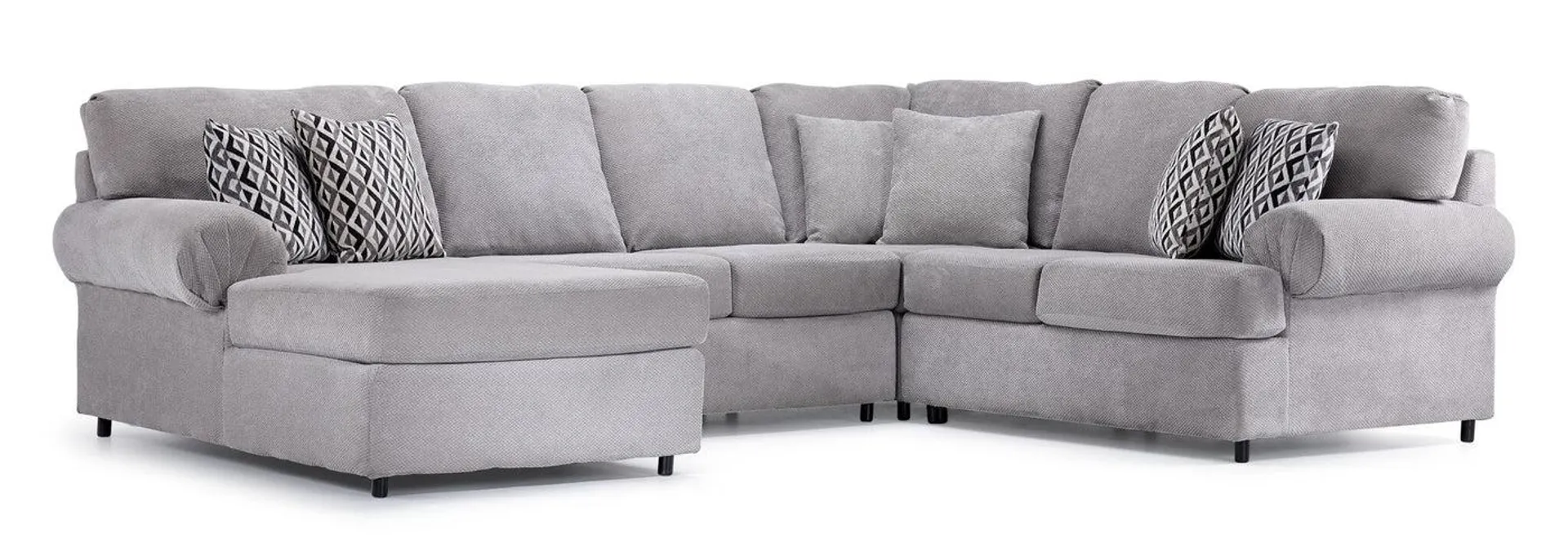 Jupiter 4-Piece Sectional with Left-Facing Chaise - Ash Grey