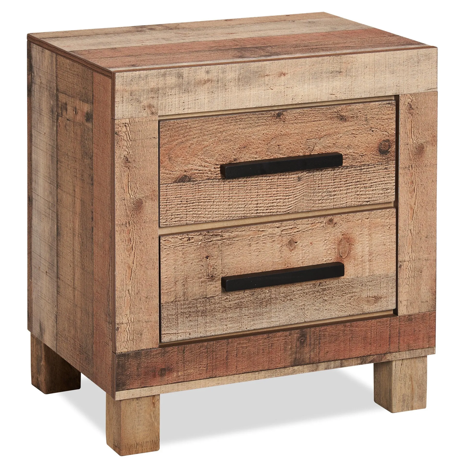 Mojave Bedside 2-Drawer Nightstand, 21.5"W x 22.9"H, Rustic - Natural Brown