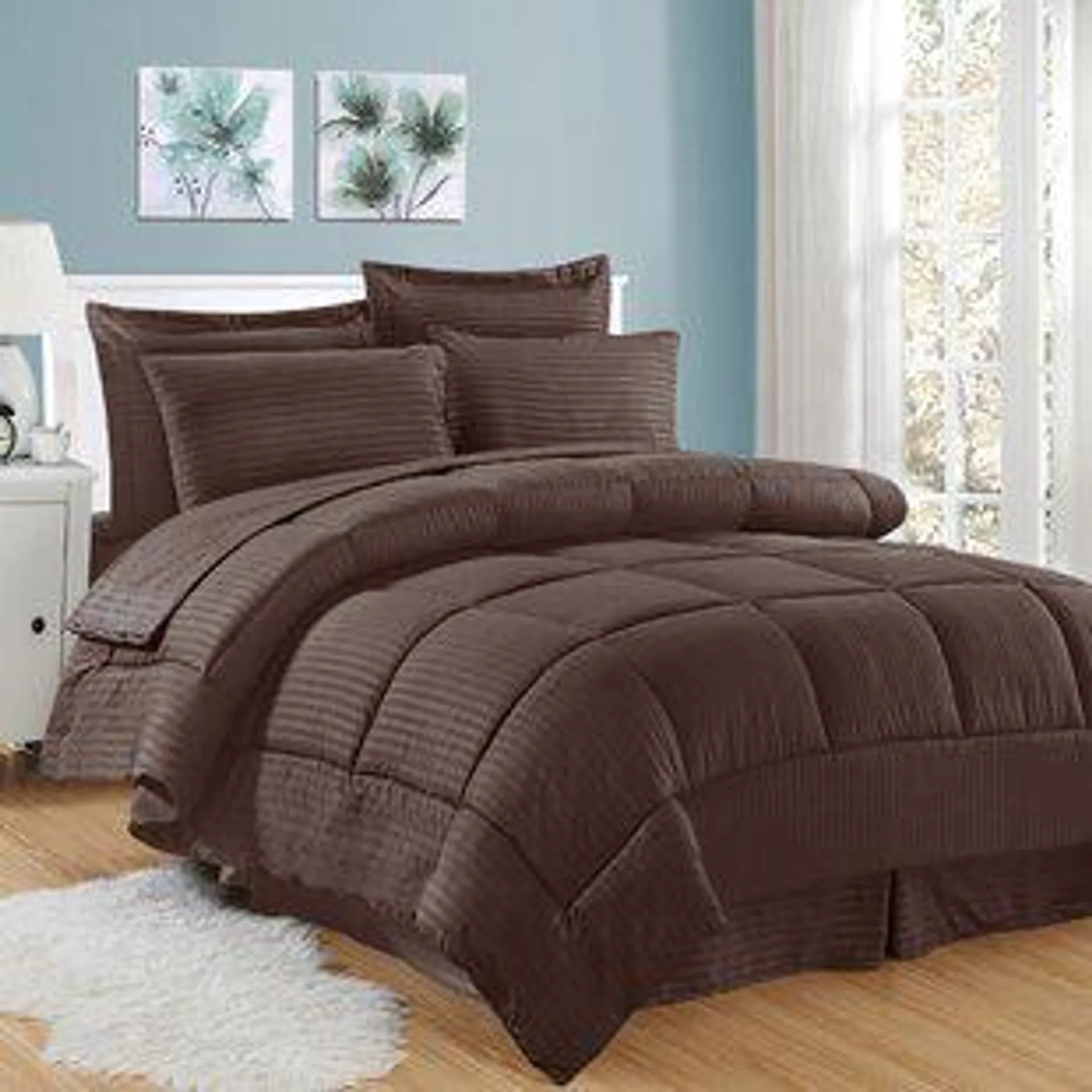 Tana 8PC Doby Striped Comforter Set