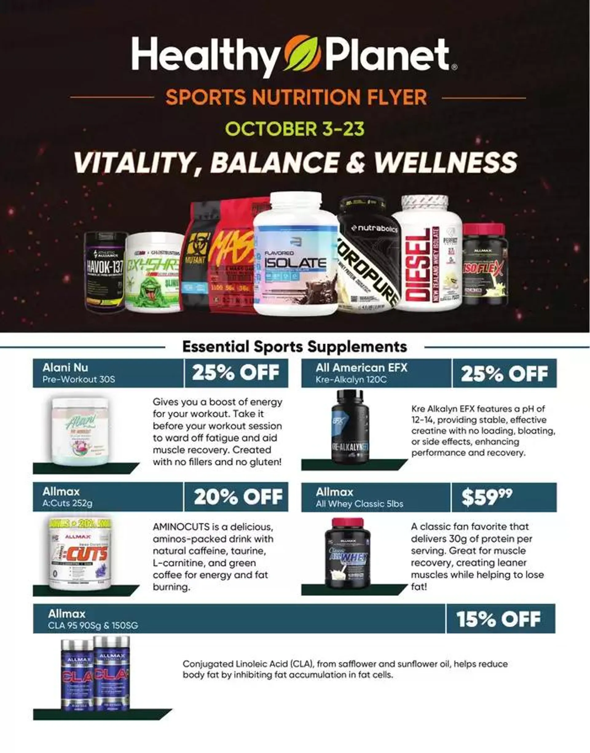 SPORTS NUTRITION FLYER from October 10 to October 23 2024 - flyer page 1