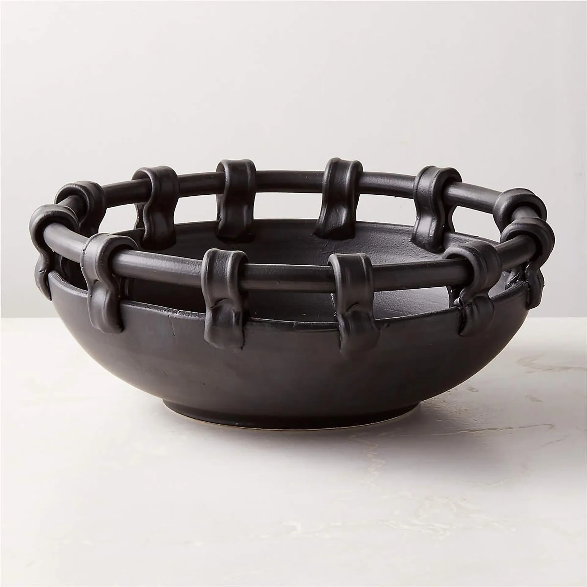 Mondovi Black Ceramic Decorative Bowl