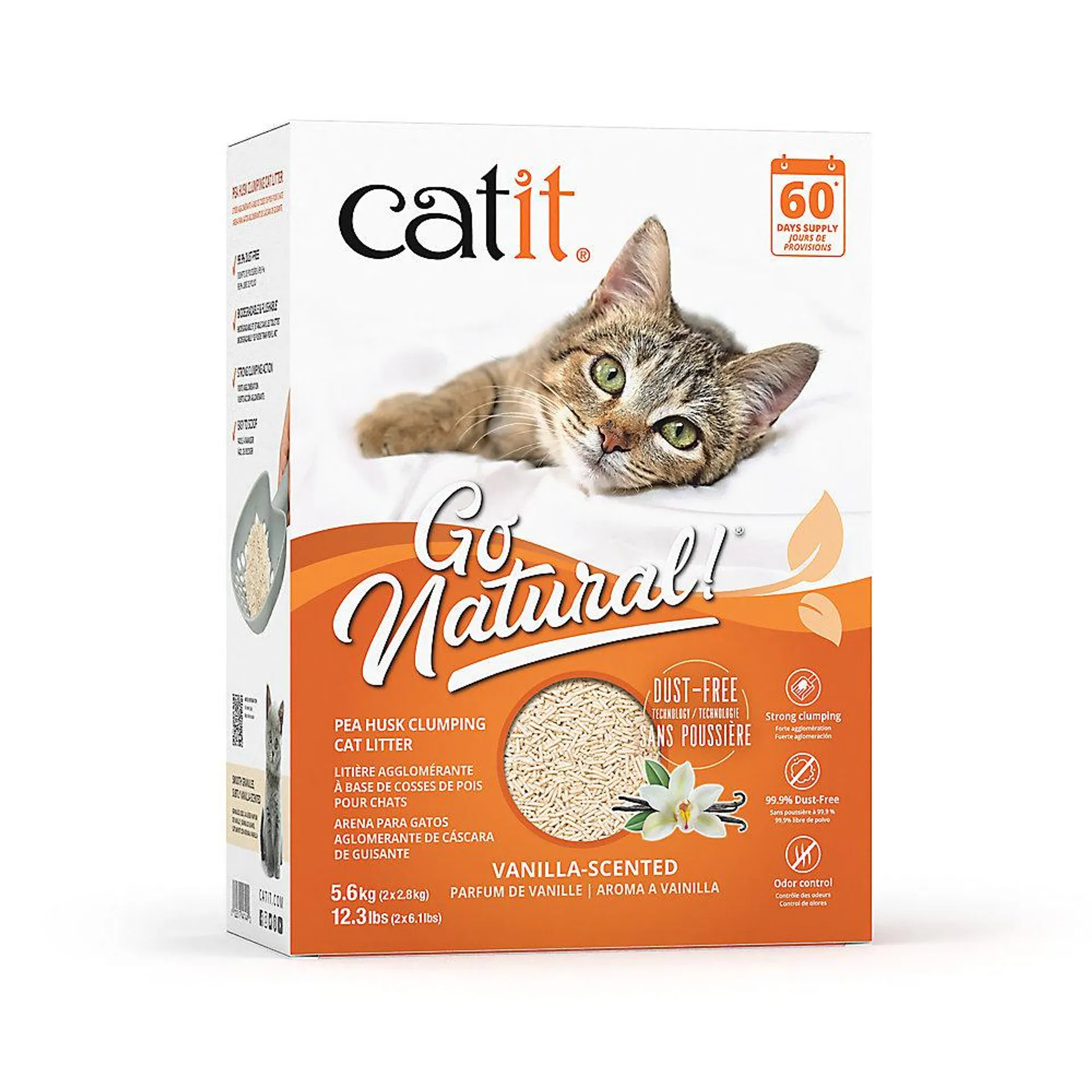 Catit Go Natural! Clumping Pea Husk Cat Litter - Low Dust, Natural