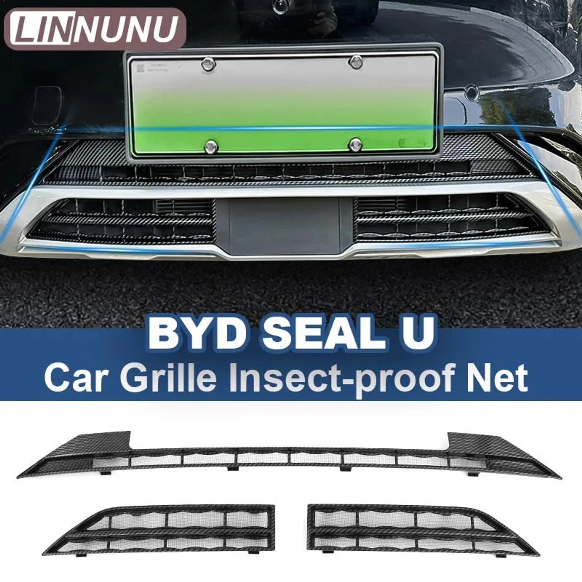 LINNUNU Fit for BYD SEAL U EV/DMI Song Plus Car Styling Front Grille Insect Proof Net Dust Protection Cover Auto Modification