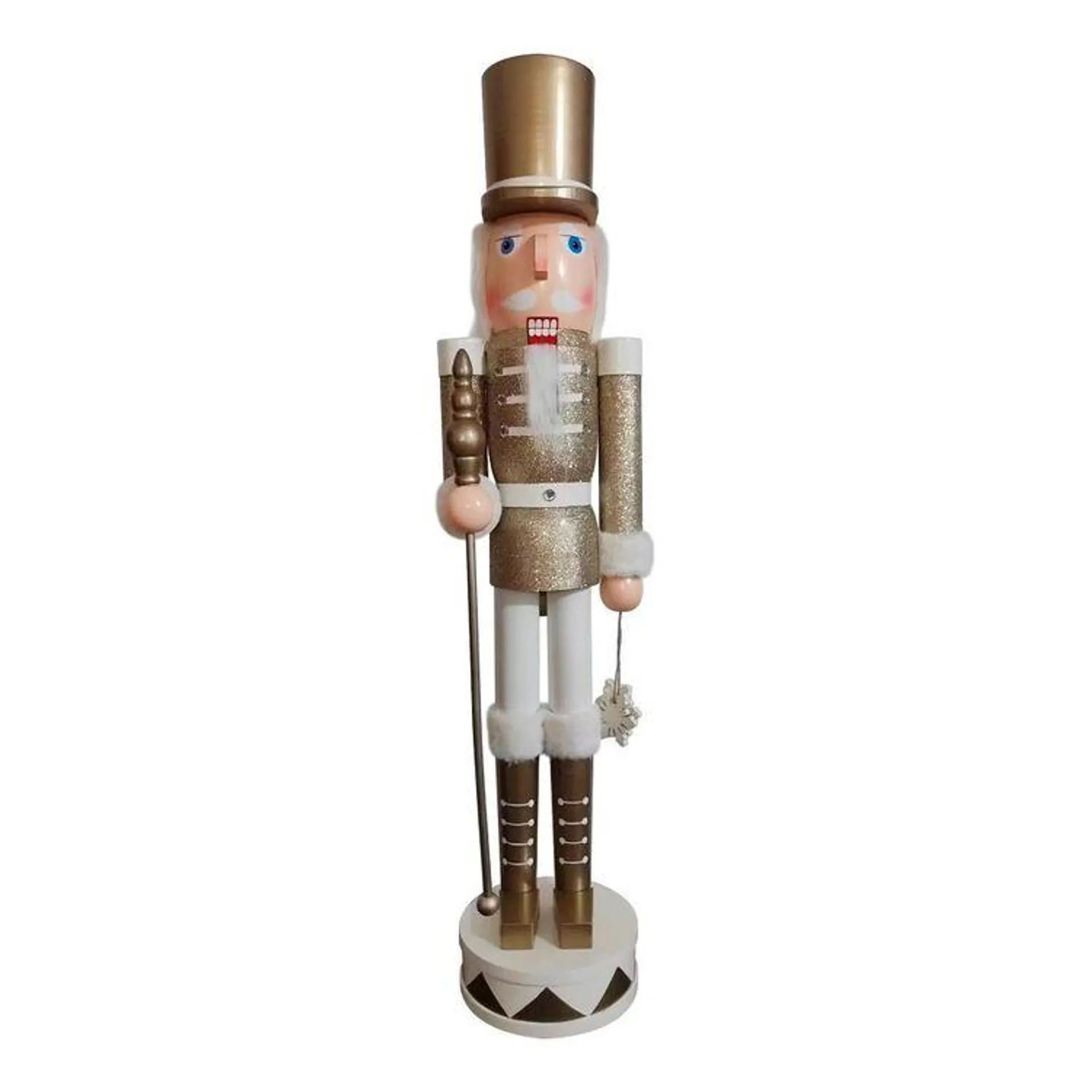 Bouclair Christmas Winter Luxe Large Snowflake Nutcracker Gold 90 cm