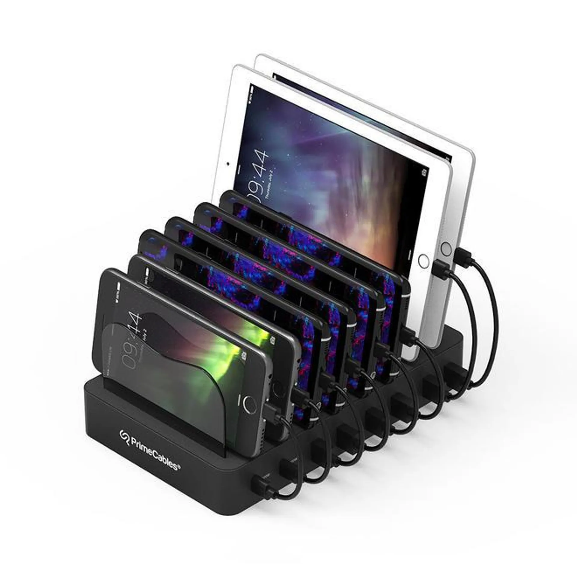 75W 8-Ports USB Smart Charging Stand Station, 2 USB-C PD20W + 6 USB-A - PrimeCables®