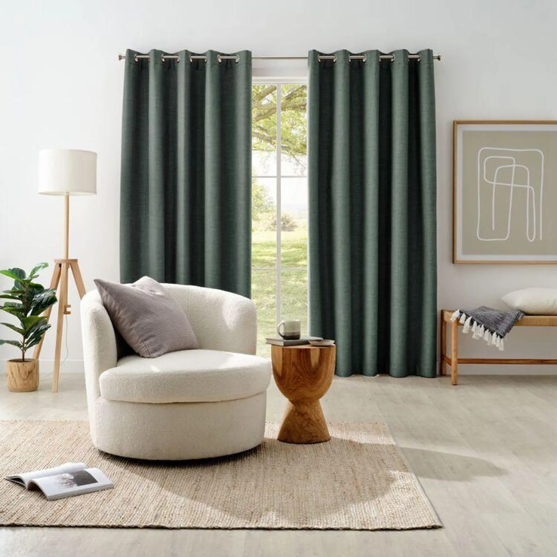 Emerald Hill Carter Blockout Eyelet Curtains Sea Green