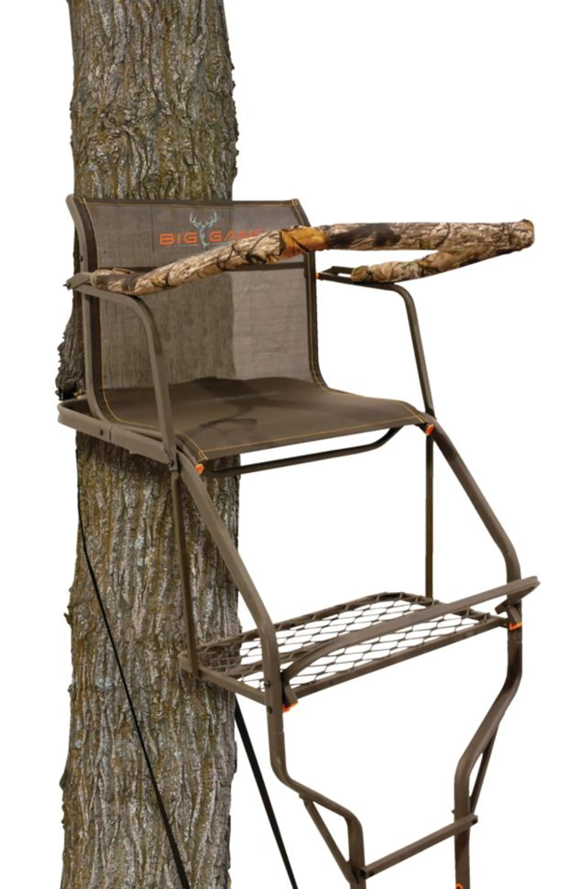 Big Game Riflemaster 1.5 Ladder Tree Stand w/ Seat & Shooting Rail For Hunting, 18-ft