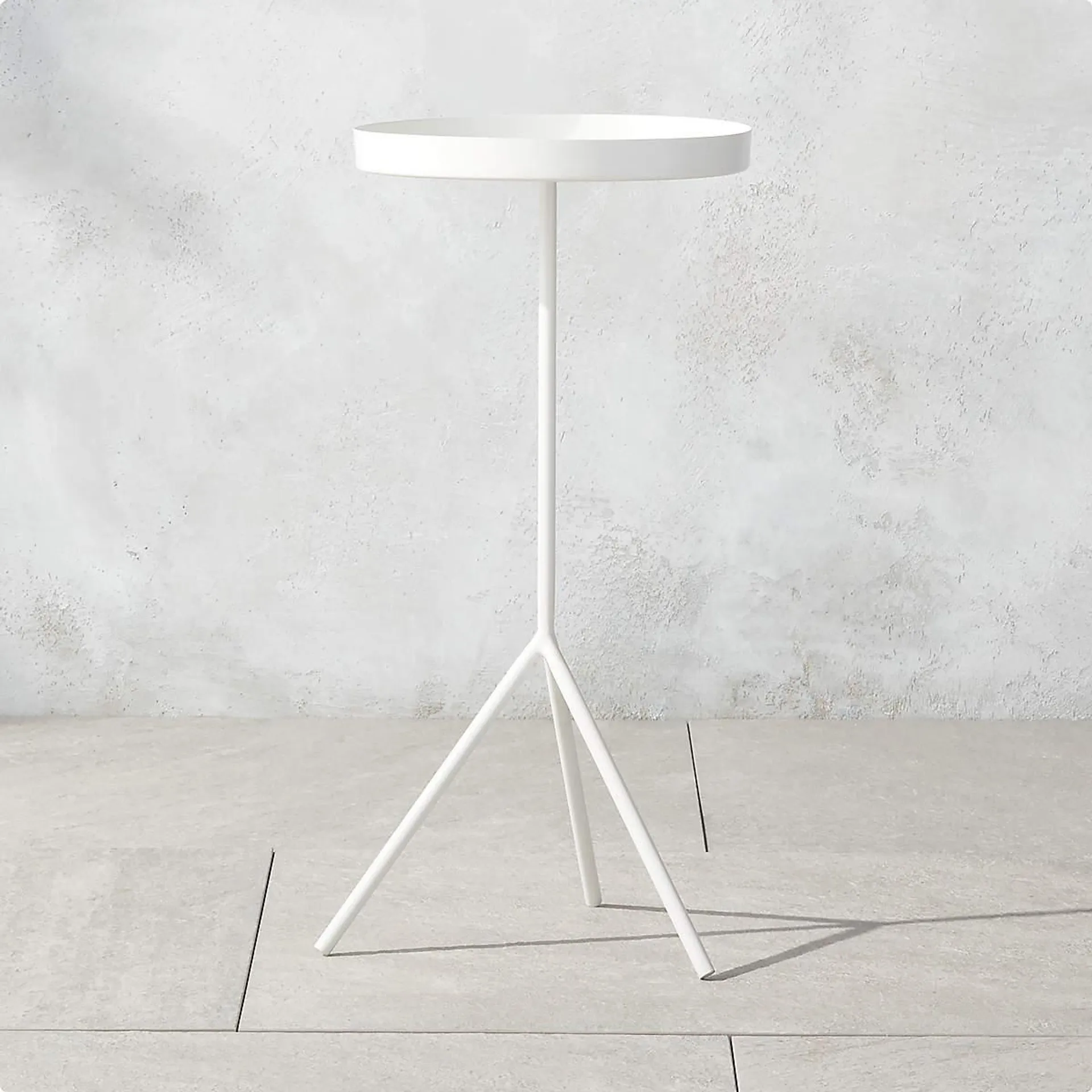 Pavilion White Cocktail Table/Plant Stand 21.5" by Paul McCobb