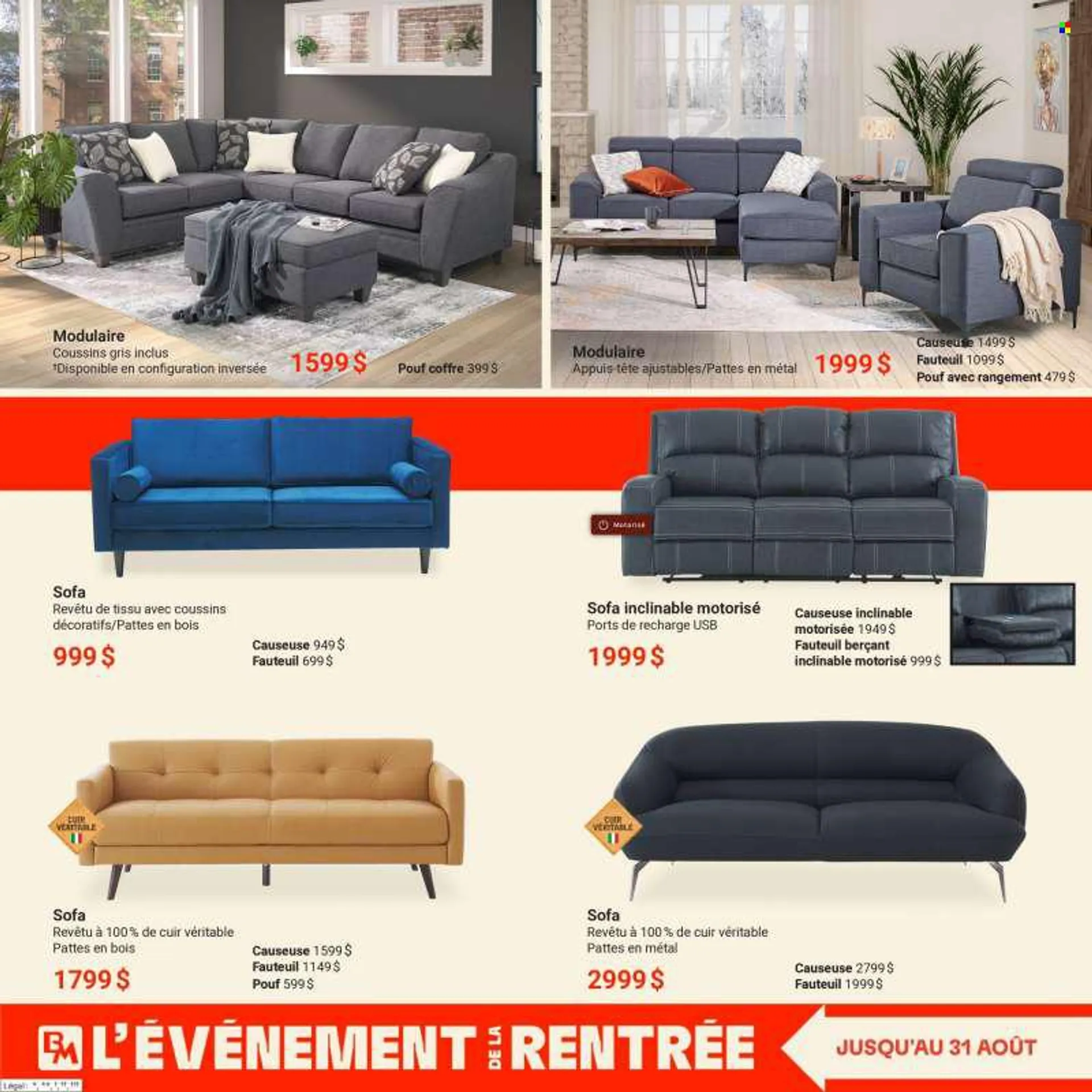 Brault &amp; Martineau Flyer - August 04, 2022 - August 31, 2022 - Sales products - sofa. Page 2.